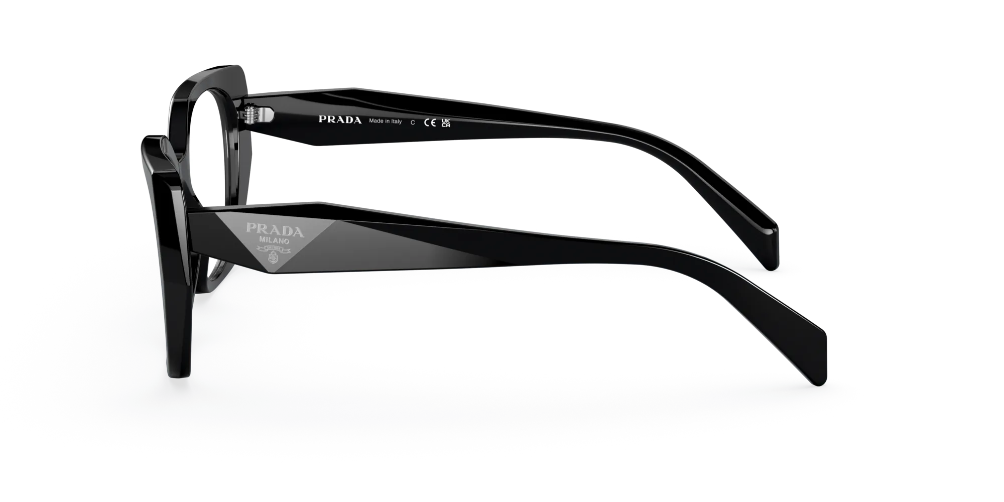 Prada PR 18WV 1AB1O1 Montature da vista Acetato Nero Geometrica Normale - immagine 4