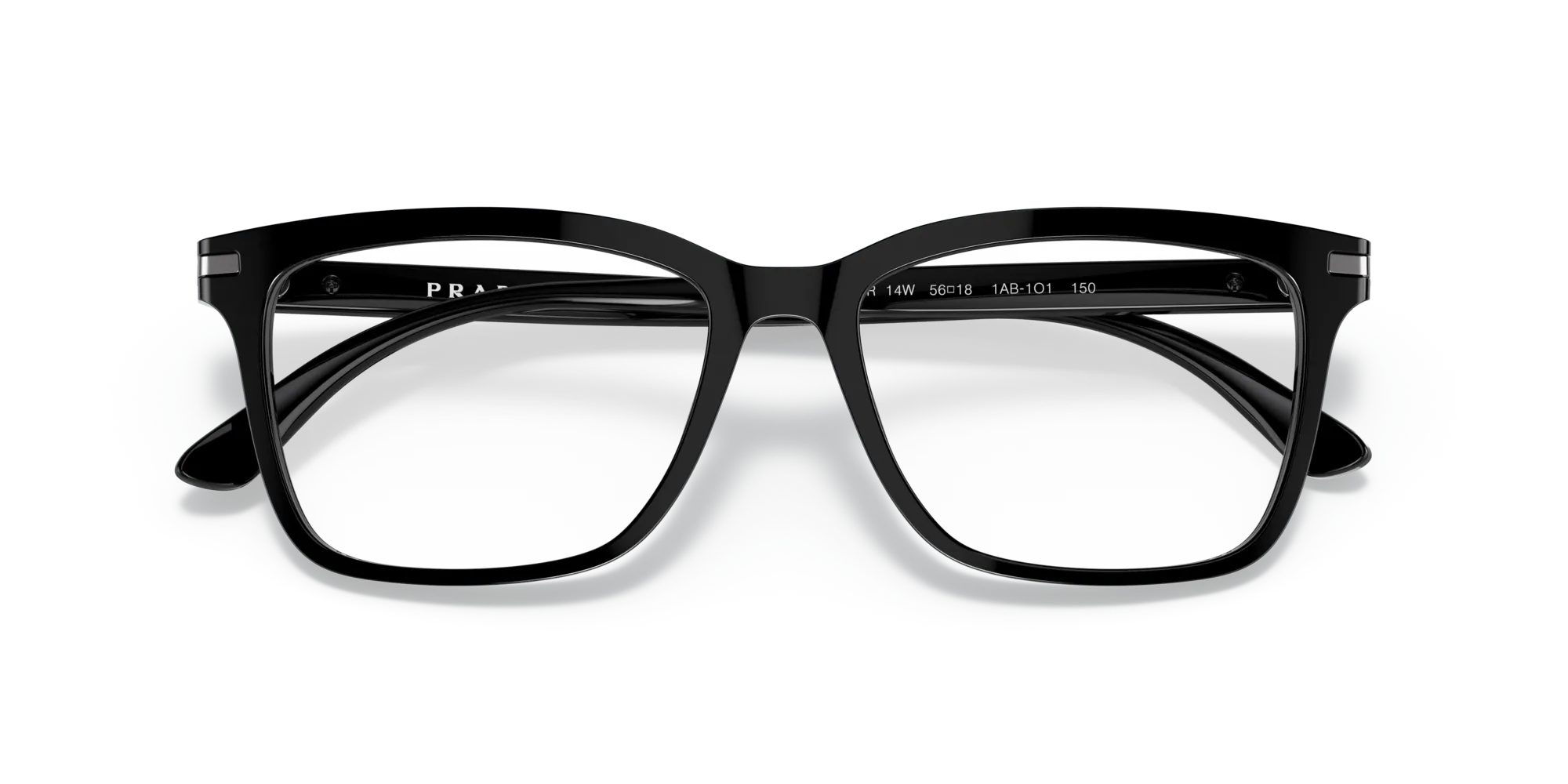 Prada PR 14WV 1AB1O1 Montature da vista Acetato Nero Trasparente Squadrata Normale - immagine 2