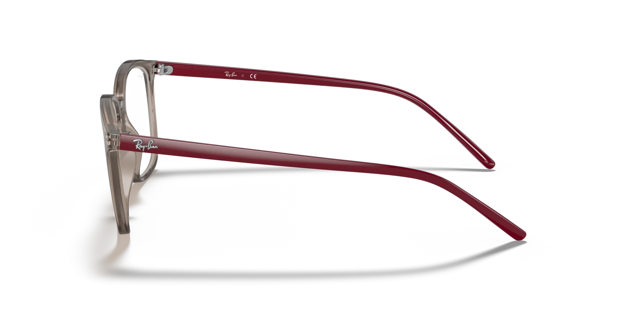 Ray - Ban RX7185 8083 Montature da vista Iniettato Grigio Trasparente Squadrata Normale - immagine 4
