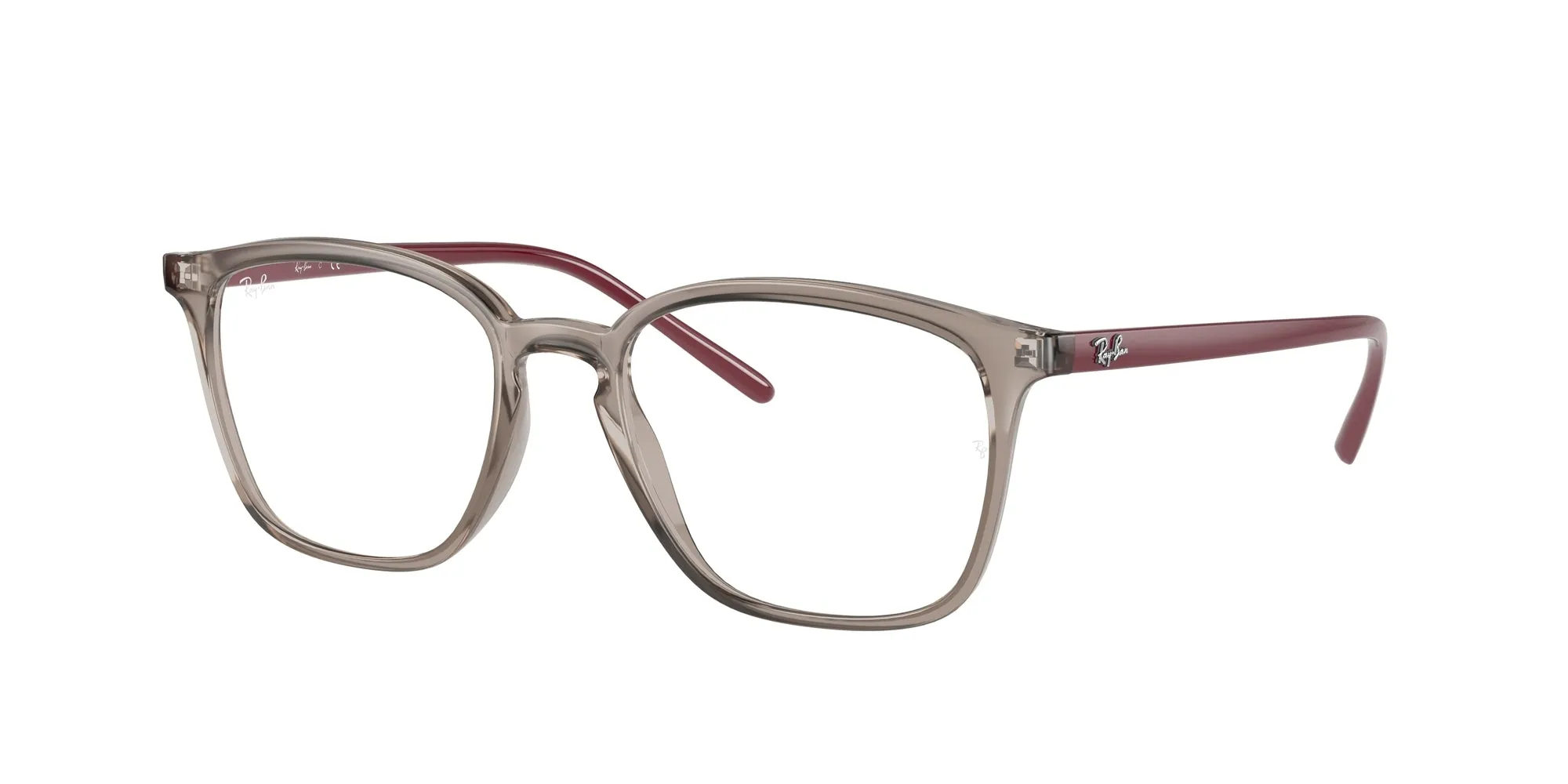 Ray - Ban RX7185 8083 Montature da vista Iniettato Grigio Trasparente Squadrata Normale - immagine 1