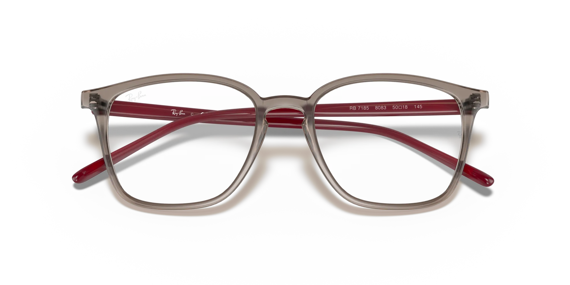 Ray - Ban RX7185 8083 Montature da vista Iniettato Grigio Trasparente Squadrata Normale - immagine 2