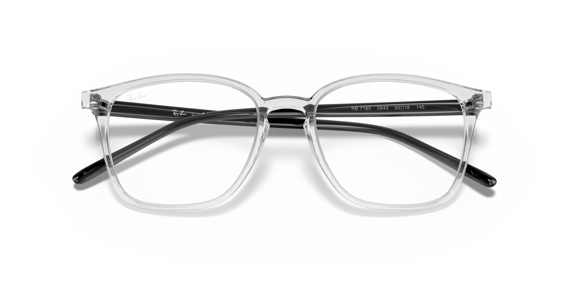 Ray - Ban RX7185 5943 Montature da vista Iniettato Trasparente Trasparente Squadrata Normale - immagine 2