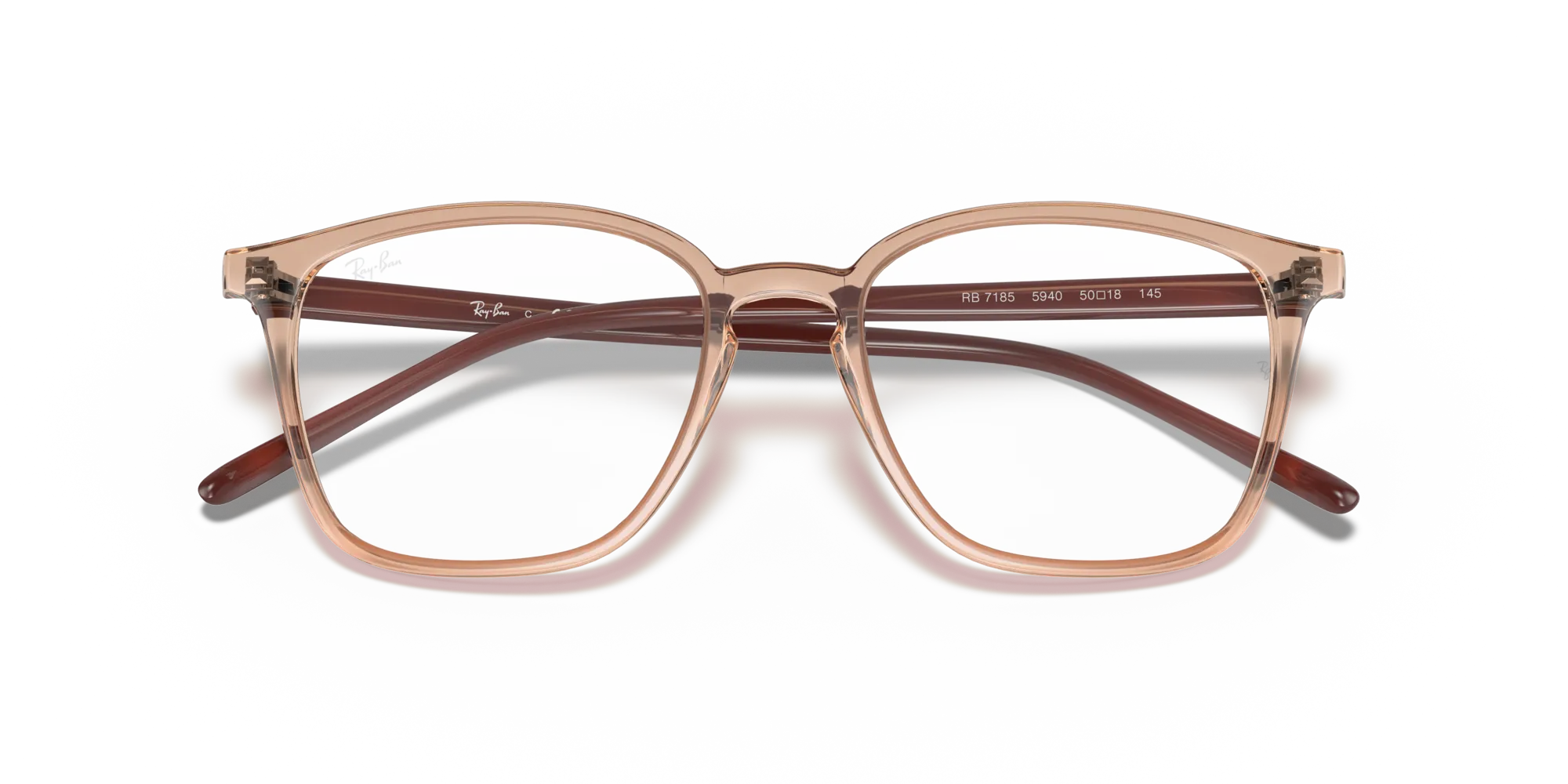 Ray - Ban RX7185 5940 Montature da vista Iniettato Marrone Trasparente Squadrata Normale - immagine 2