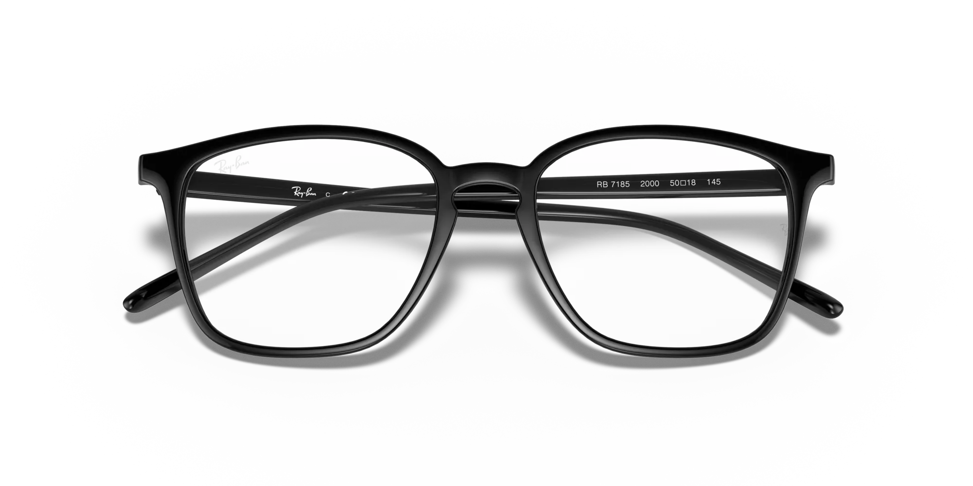 Ray - Ban RX7185 2000 Montature da vista Iniettato Nero Trasparente Squadrata Normale - immagine 2