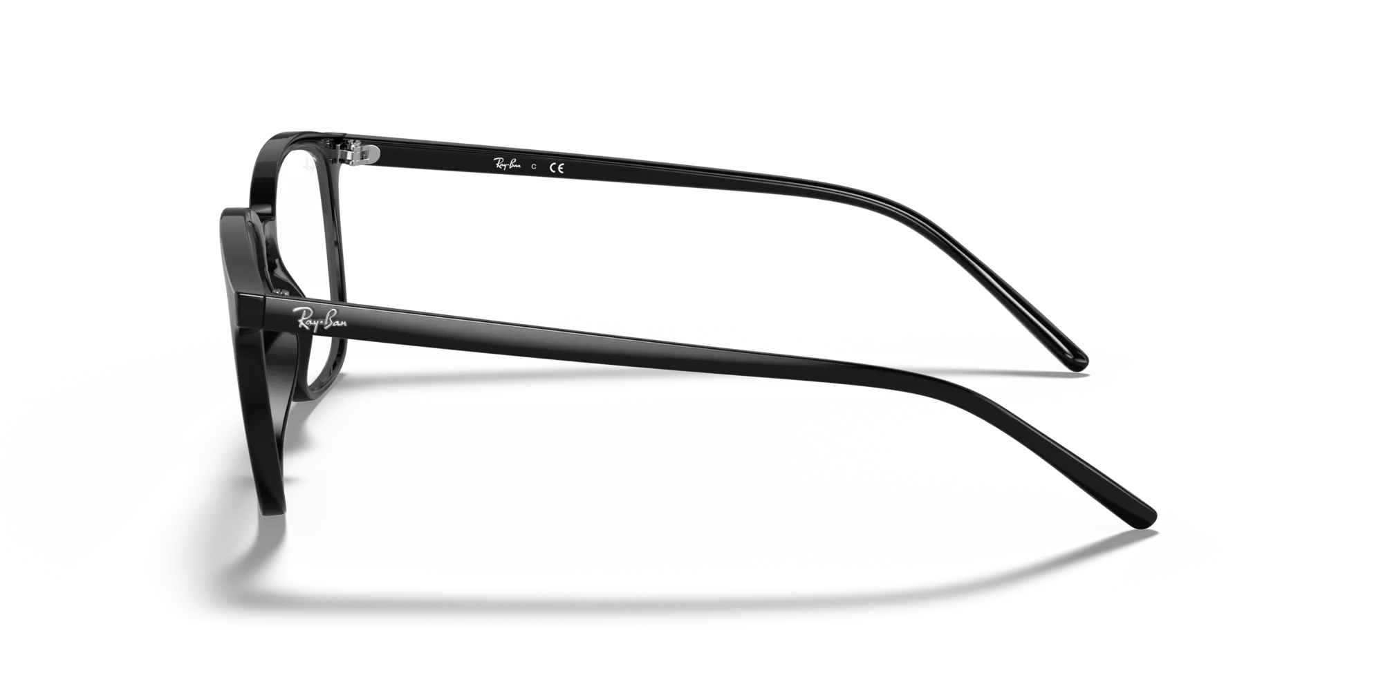 Ray - Ban RX7185 2000 Montature da vista Iniettato Nero Trasparente Squadrata Normale - immagine 4
