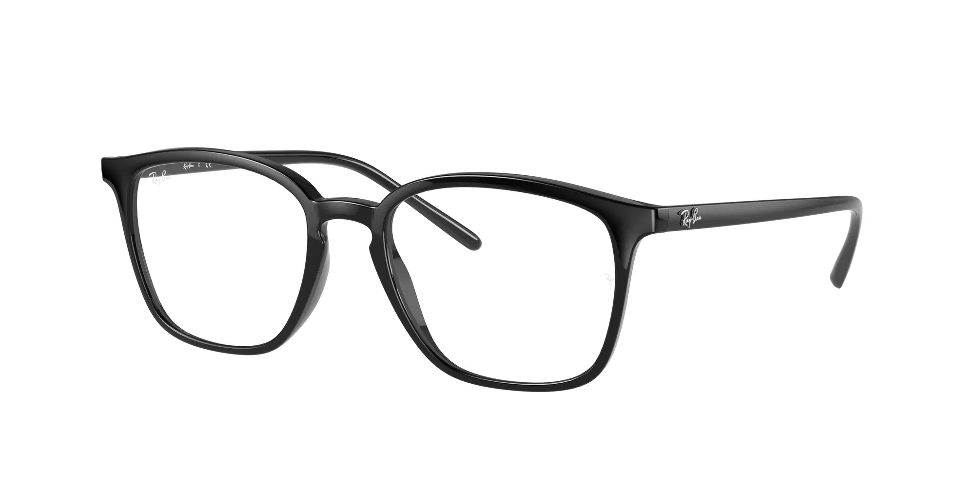 Ray - Ban RX7185 2000 Montature da vista Iniettato Nero Trasparente Squadrata Normale - immagine 1