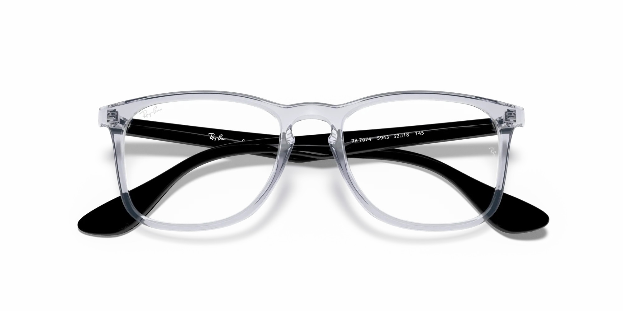 Ray - Ban RX7074 5943 Montature da vista Iniettato Trasparente Trasparente Squadrata Normale - immagine 2