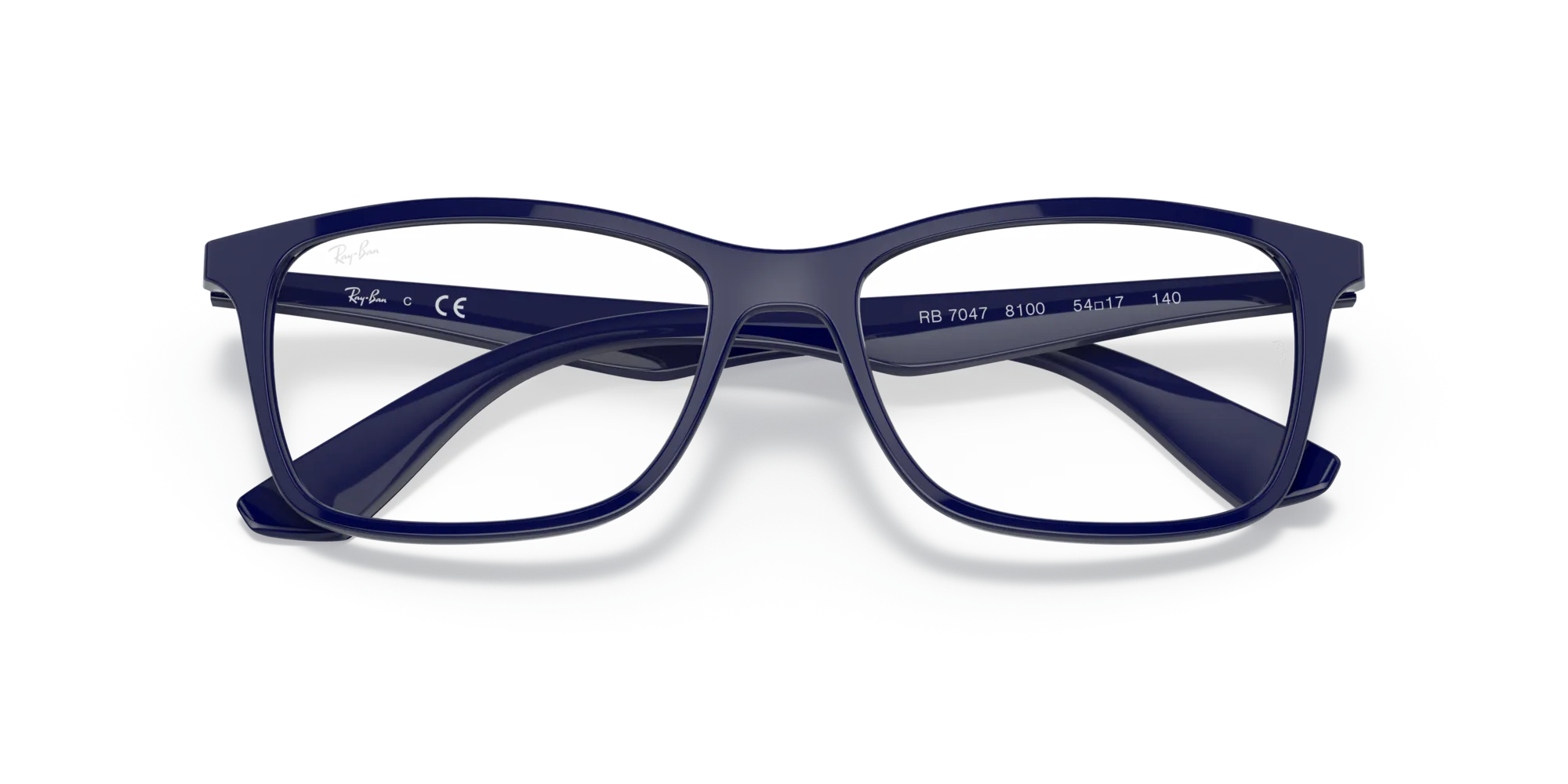 Ray - Ban RX7047 8100 Montature da vista Iniettato Blu Trasparente Squadrata Normale - immagine 2