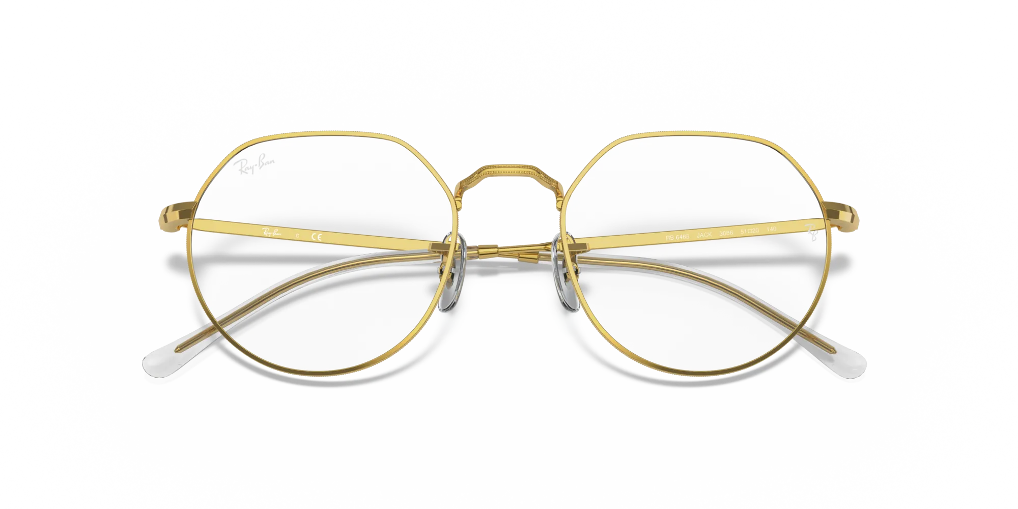 Ray - Ban RX6465 JACK 3086 Montature da vista Metallo Oro Trasparente Geometrica Normale - immagine 2