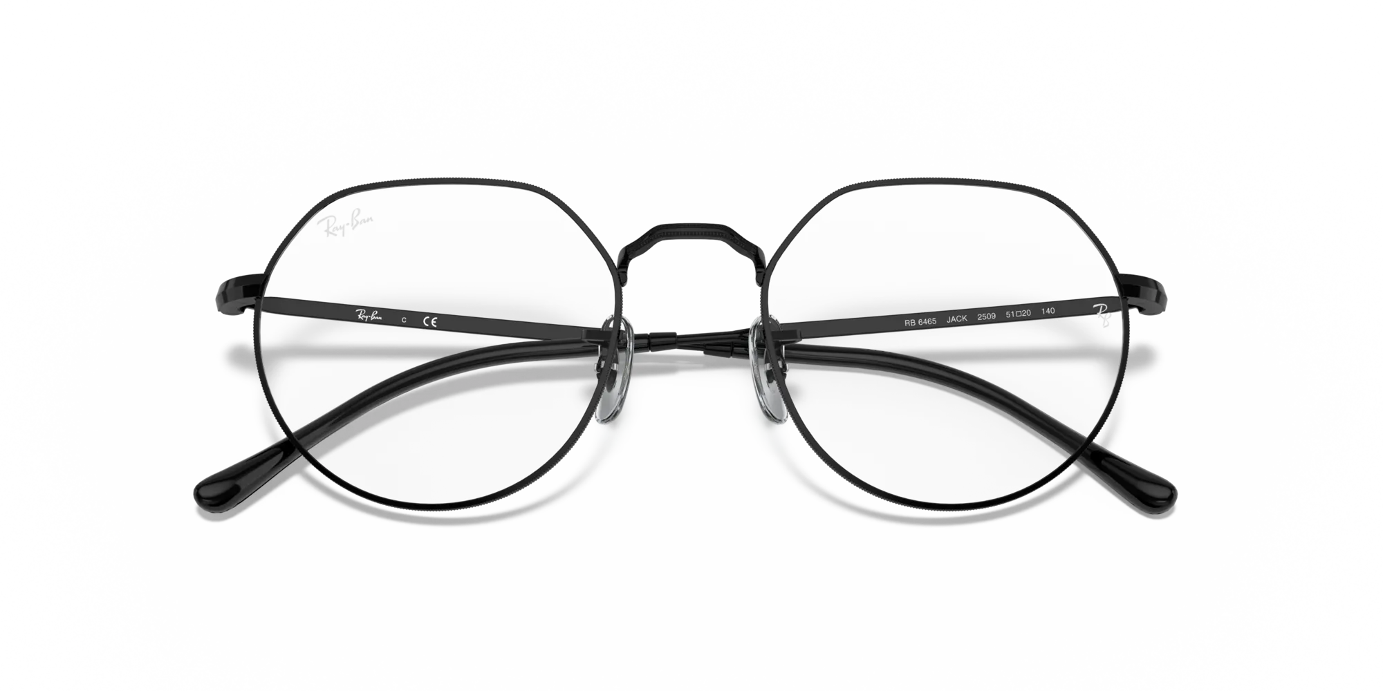 Ray - Ban RX6465 JACK 2509 Montature da vista Metallo Nero Trasparente Geometrica Normale - immagine 2