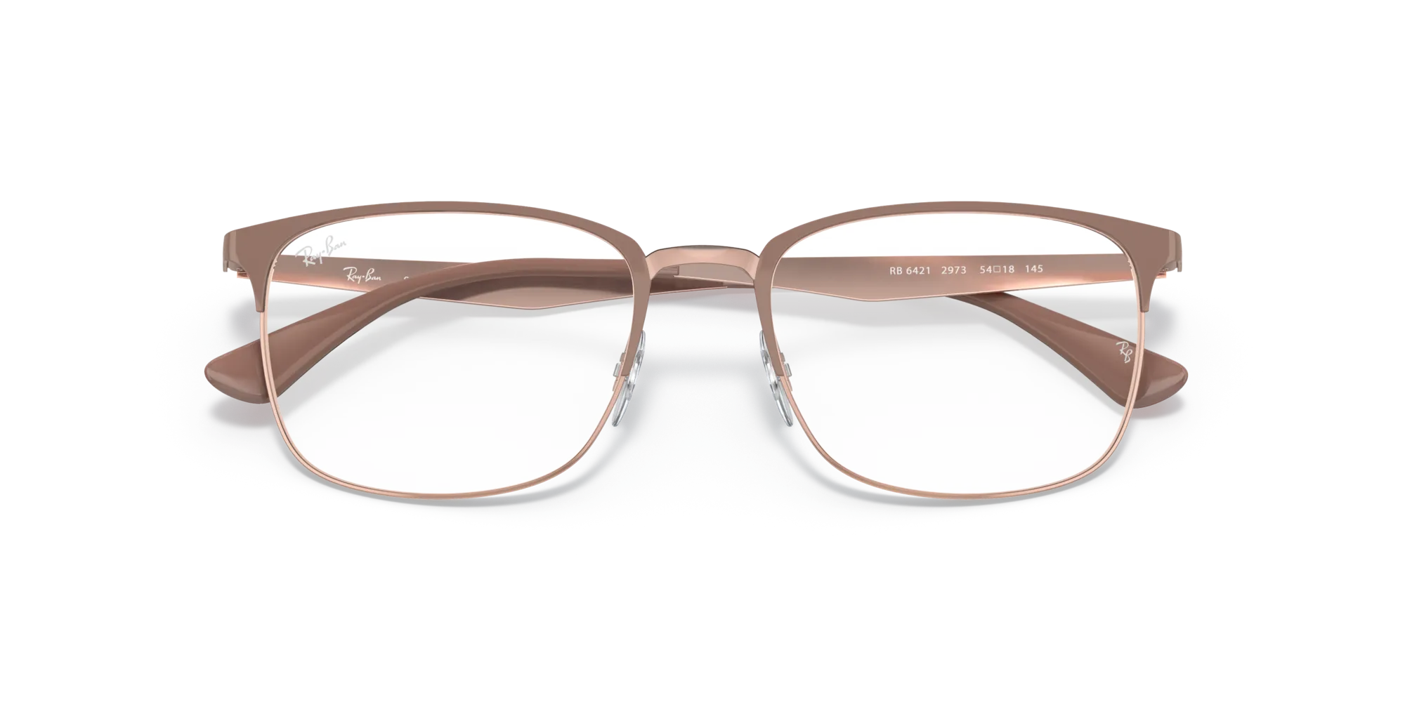 Ray - Ban RX6421 2973 Montature da vista Metallo Marrone Trasparente Squadrata Normale - immagine 2