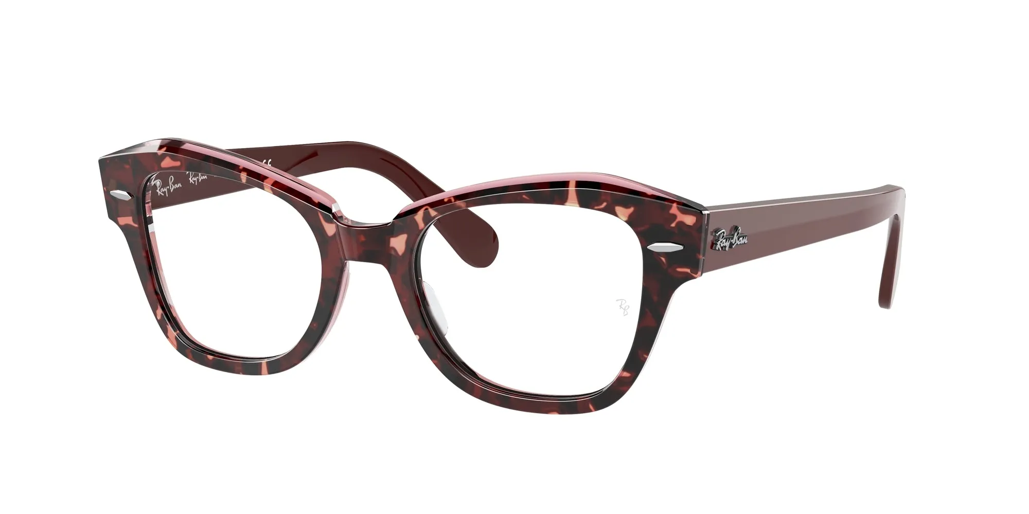 Ray - Ban RX5486 STATE STREET 8097 Montature da vista Acetato Rosso Trasparente Geometrica Normale - immagine 1