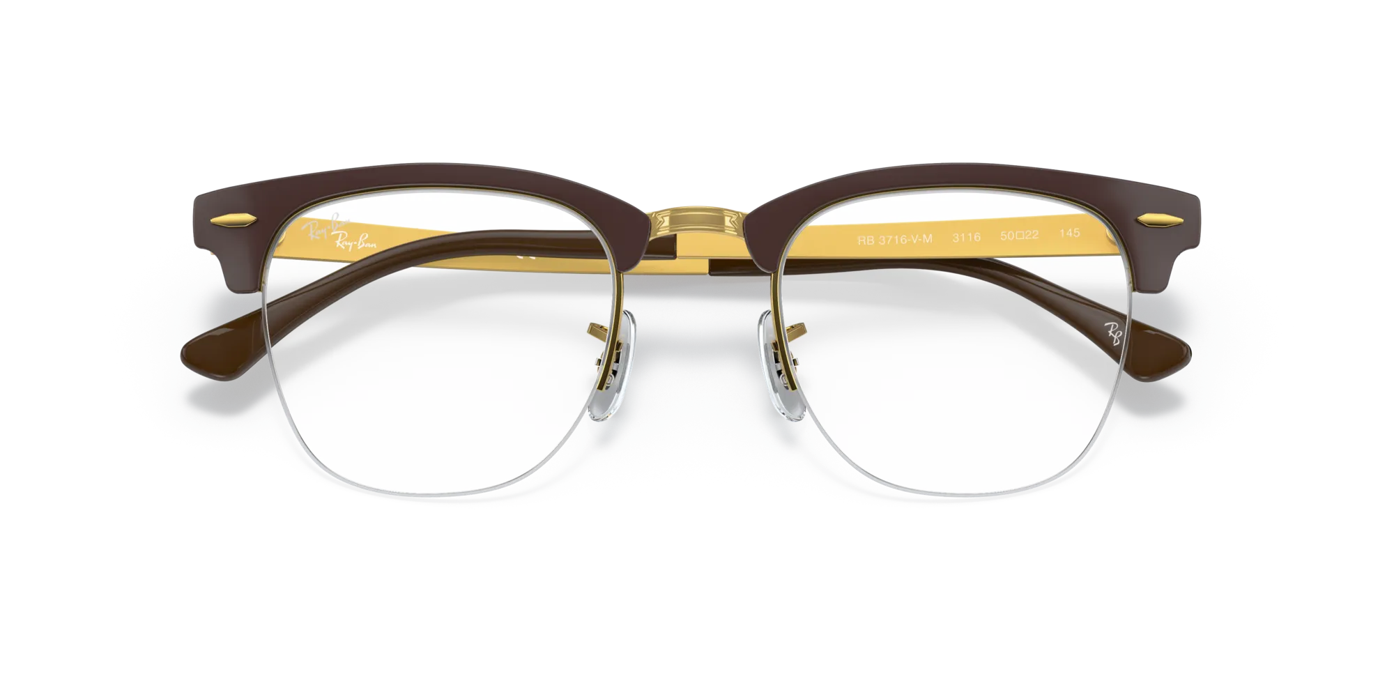 Ray - Ban RX3716VM CLUBMASTER METAL 3116 Montature da vista Metallo Marrone Squadrata - immagine 2