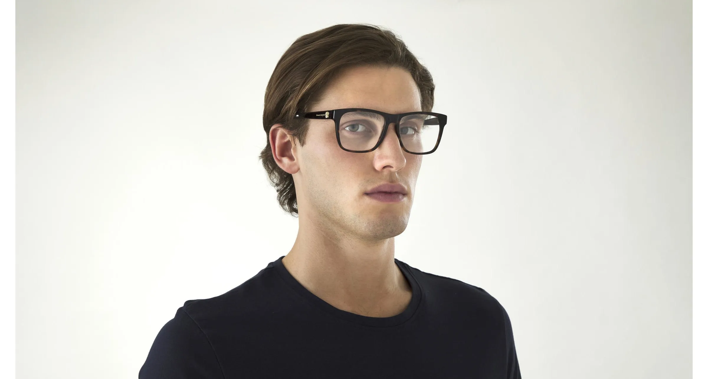 Alexander McQueen AM0282O 002 Montature da vista Acetato Havana Squadrata - immagine 2