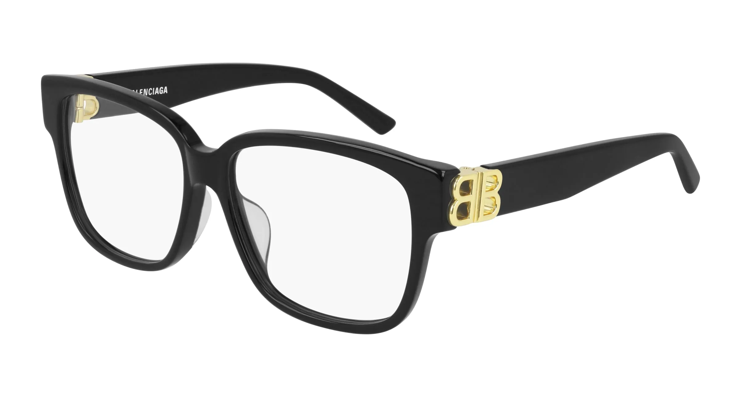 Balenciaga BB0104O 001 Montature da vista Acetato Nero Trasparente Squadrata - immagine 1