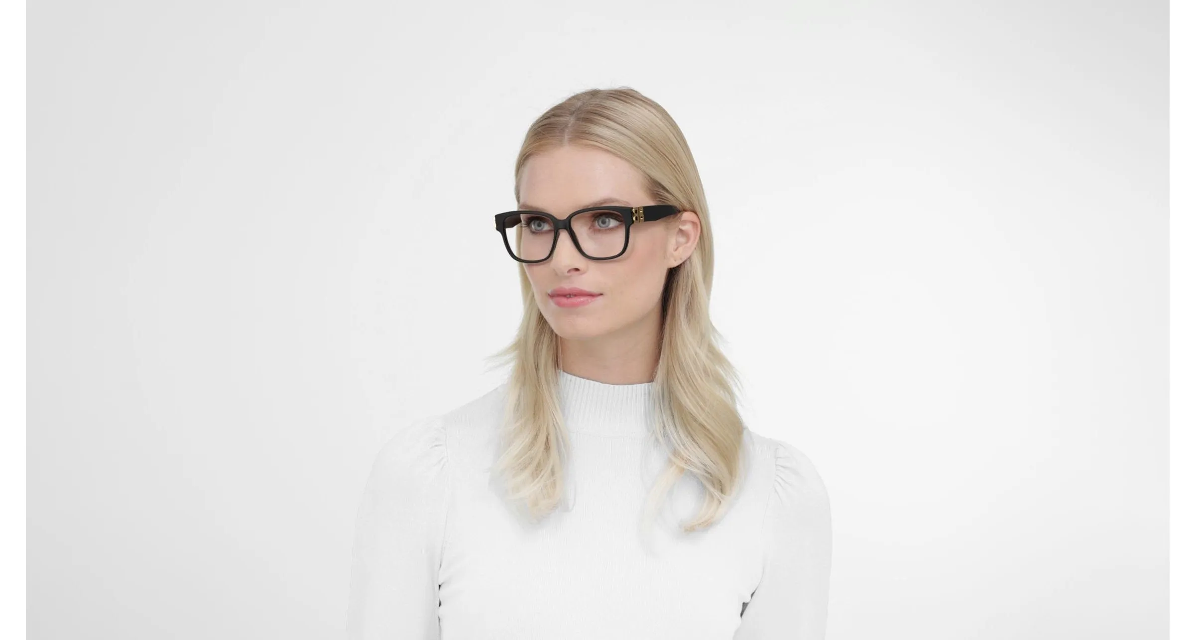 Balenciaga BB0104O 001 Montature da vista Acetato Nero Trasparente Squadrata - immagine 2