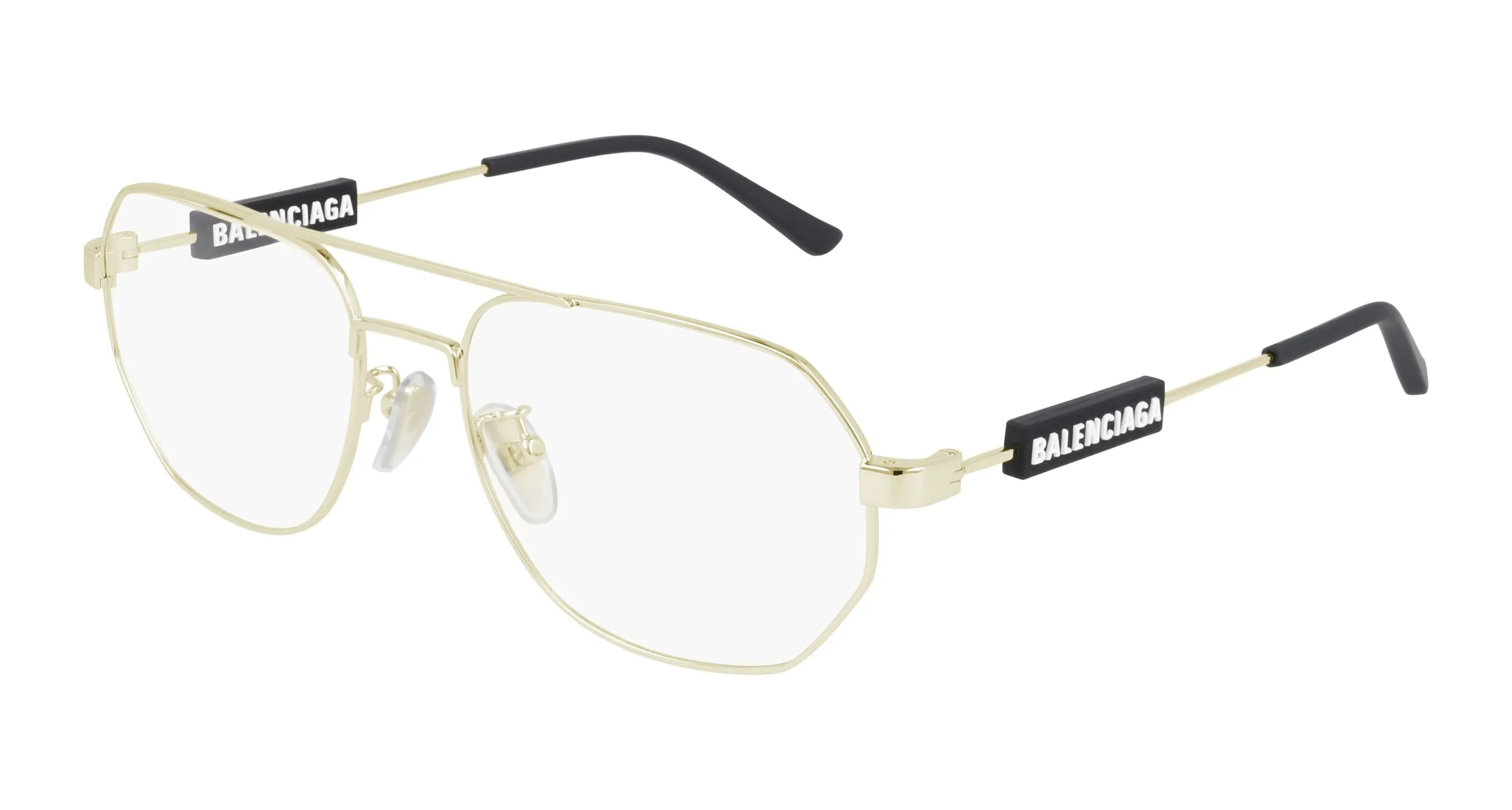 Balenciaga BB0117O 003 Montature da vista Metallo Oro Trasparente Pilot - immagine 1