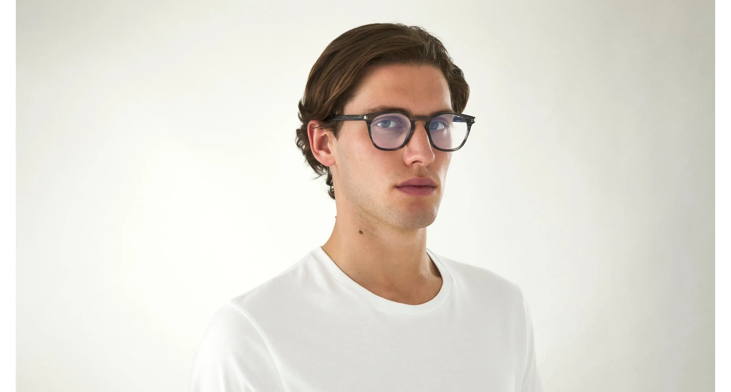 SAINT LAURENT SL 30 SLIM 006 Montature da vista Acetato Grigio Squadrata - immagine 2