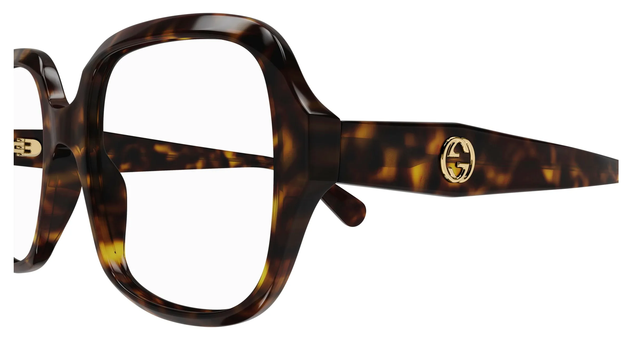 Gucci GG0799O 002 Montature da vista Acetato Havana Trasparente Squadrata - immagine 3
