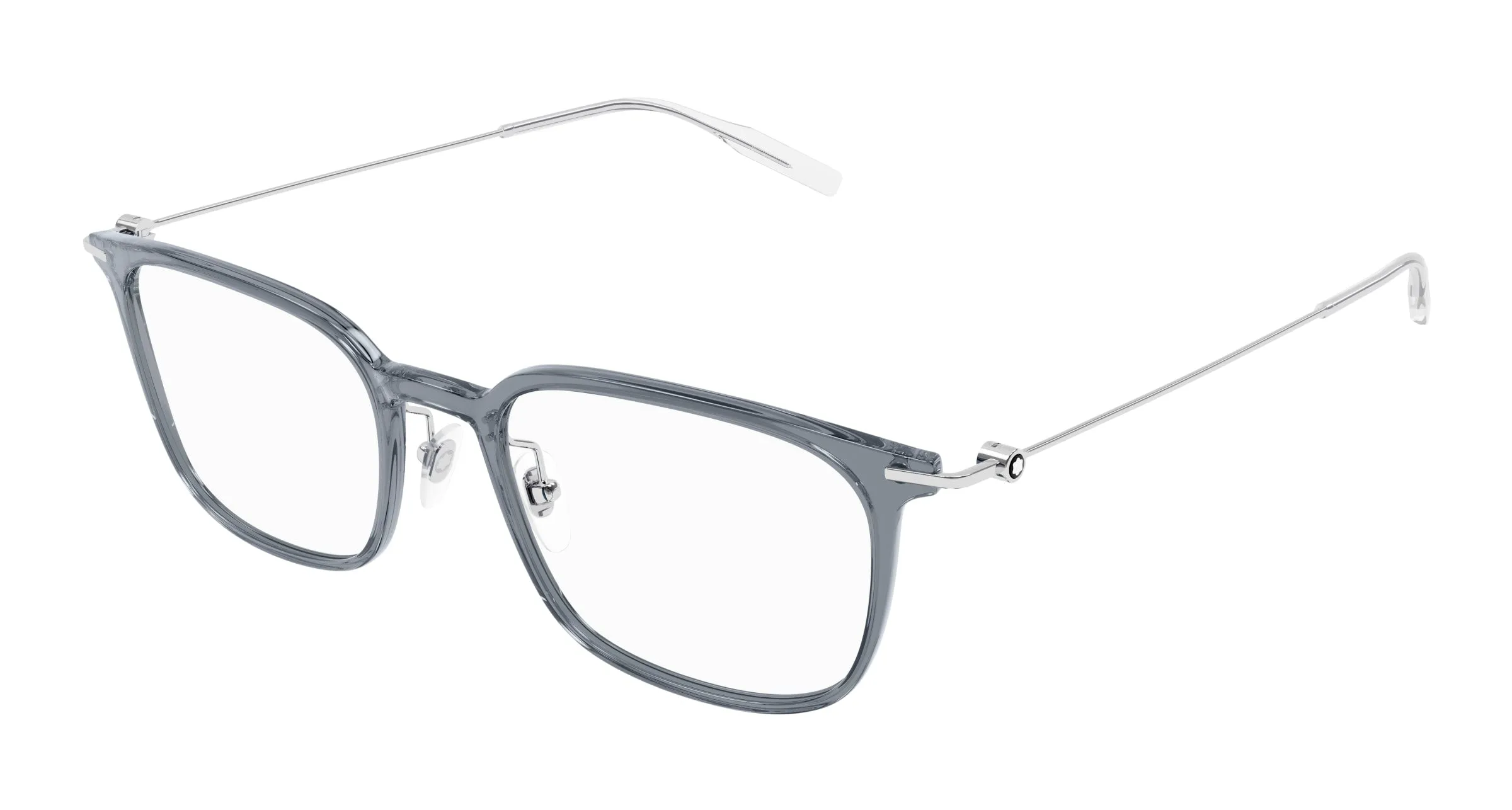 Montblanc MB0100O 001 Montature da vista Iniettato Grigio Trasparente Squadrata - immagine 1