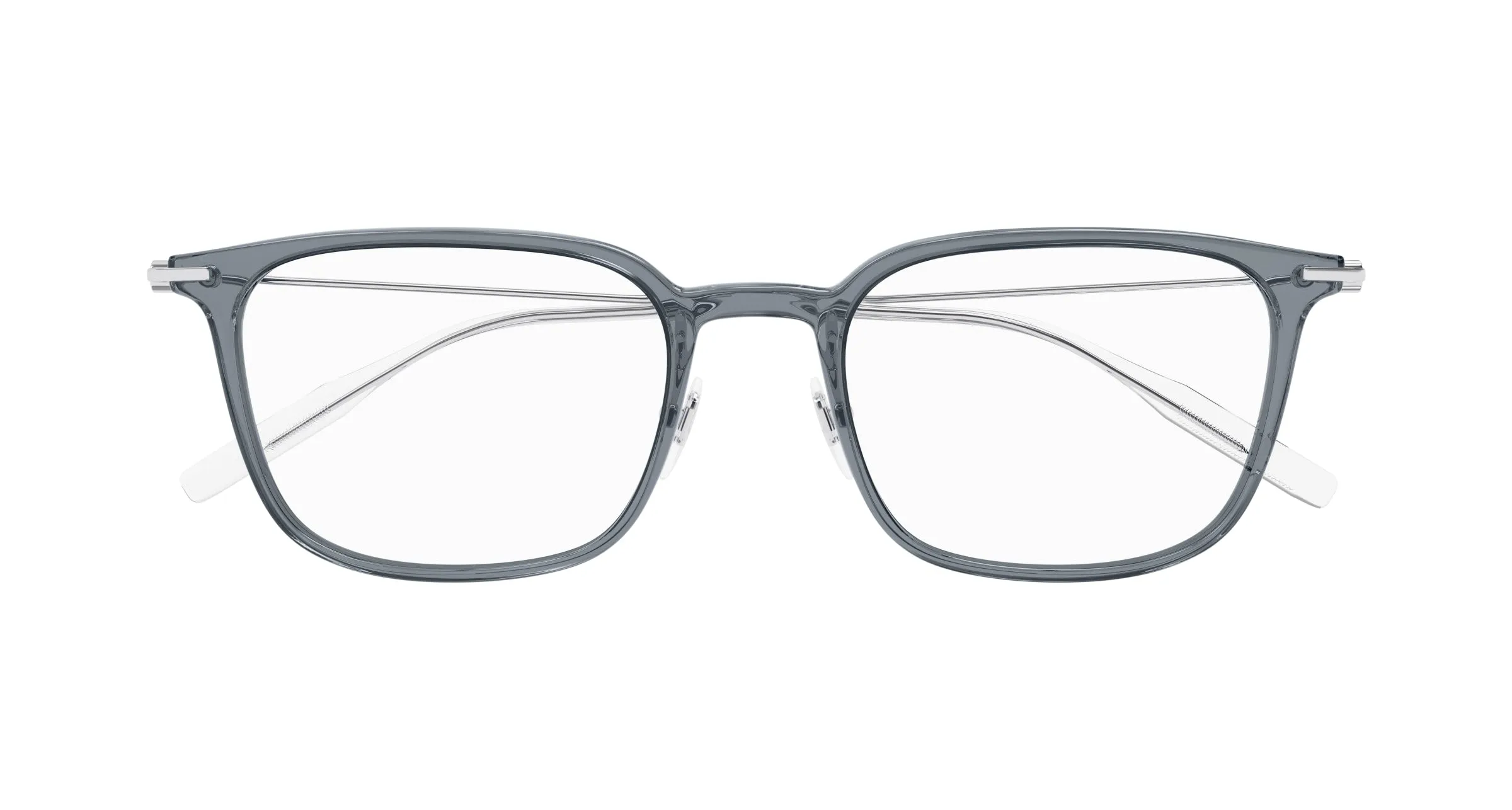 Montblanc MB0100O 001 Montature da vista Iniettato Grigio Trasparente Squadrata - immagine 2