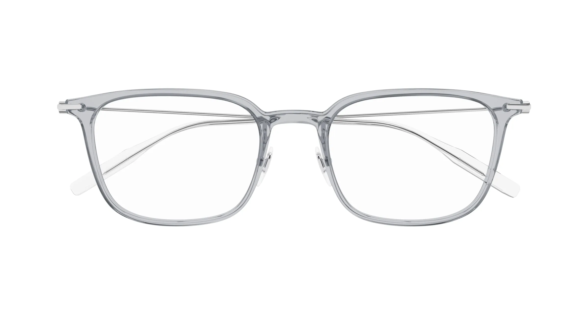 Montblanc MB0100O 002 Montature da vista Iniettato Grigio Trasparente Squadrata - immagine 2