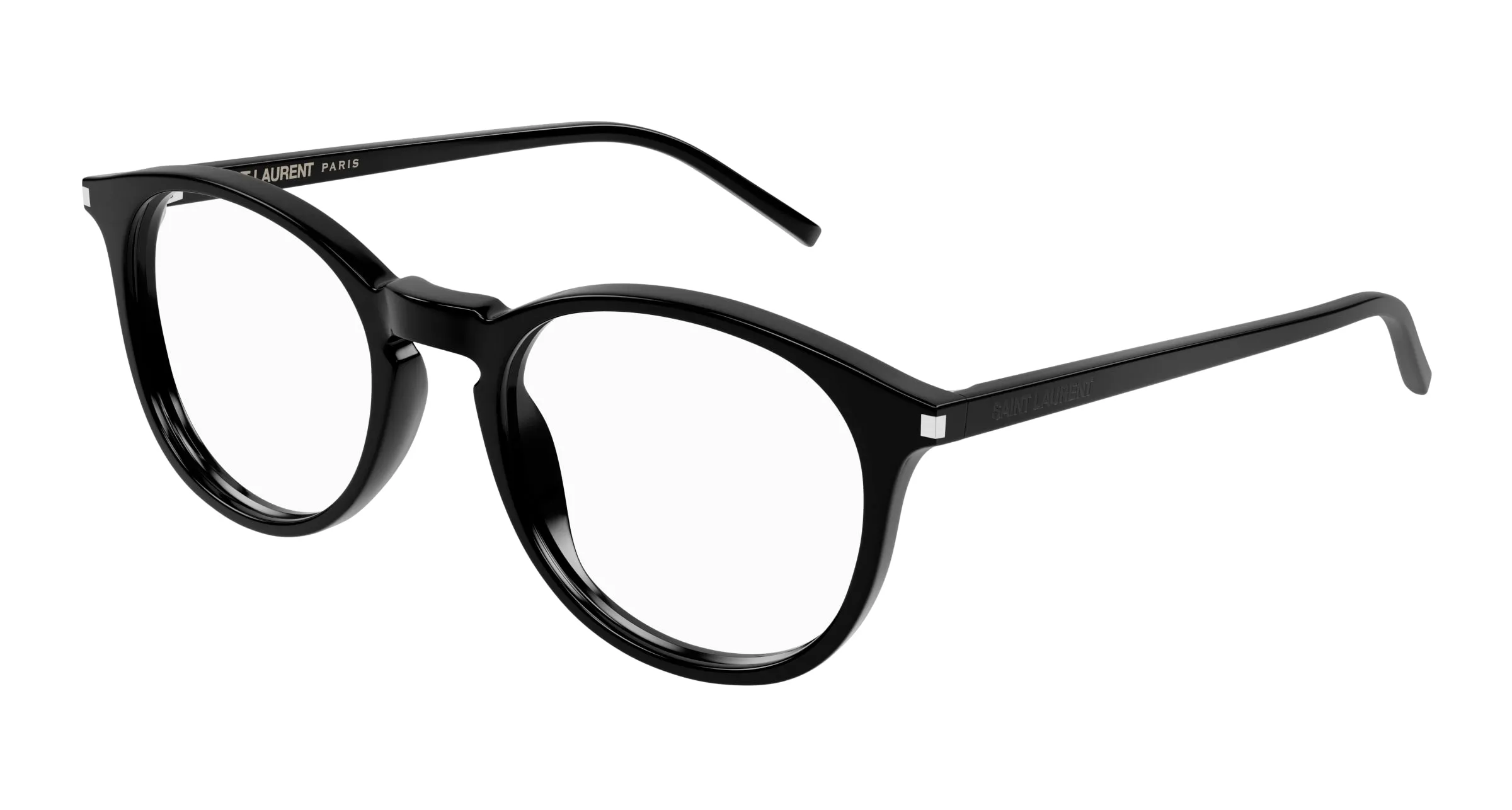 SAINT LAURENT SL 106 001 Montature da vista Acetato Nero Rotonda - immagine 1