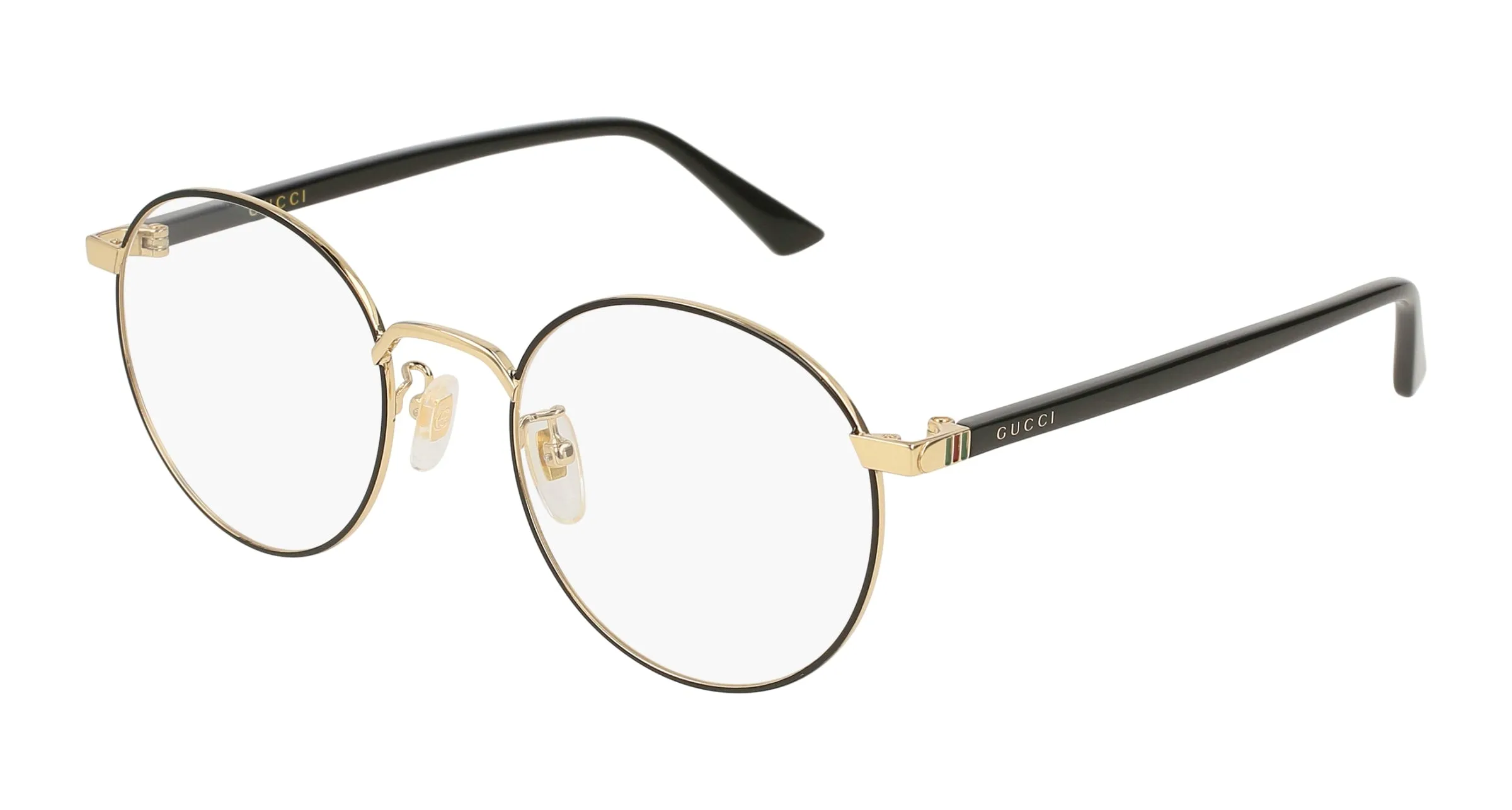 Gucci GG0297OK 003 Montature da vista Metallo Nero Trasparente Rotonda - immagine 1