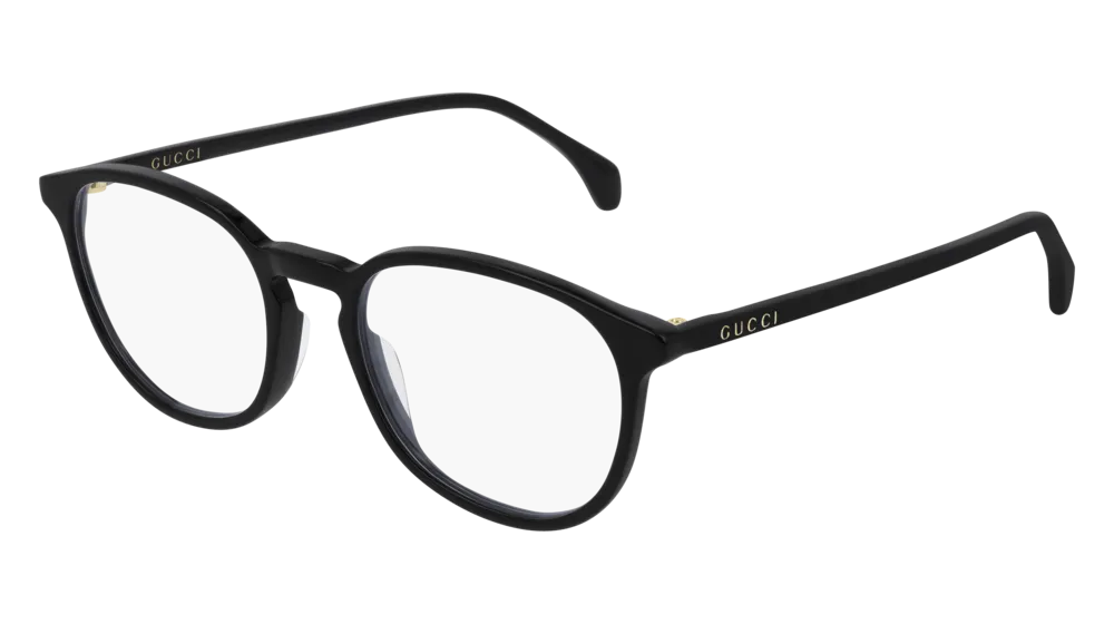 Gucci GG0551O 001 Montature da vista Acetato Nero Trasparente Rotonda - immagine 1
