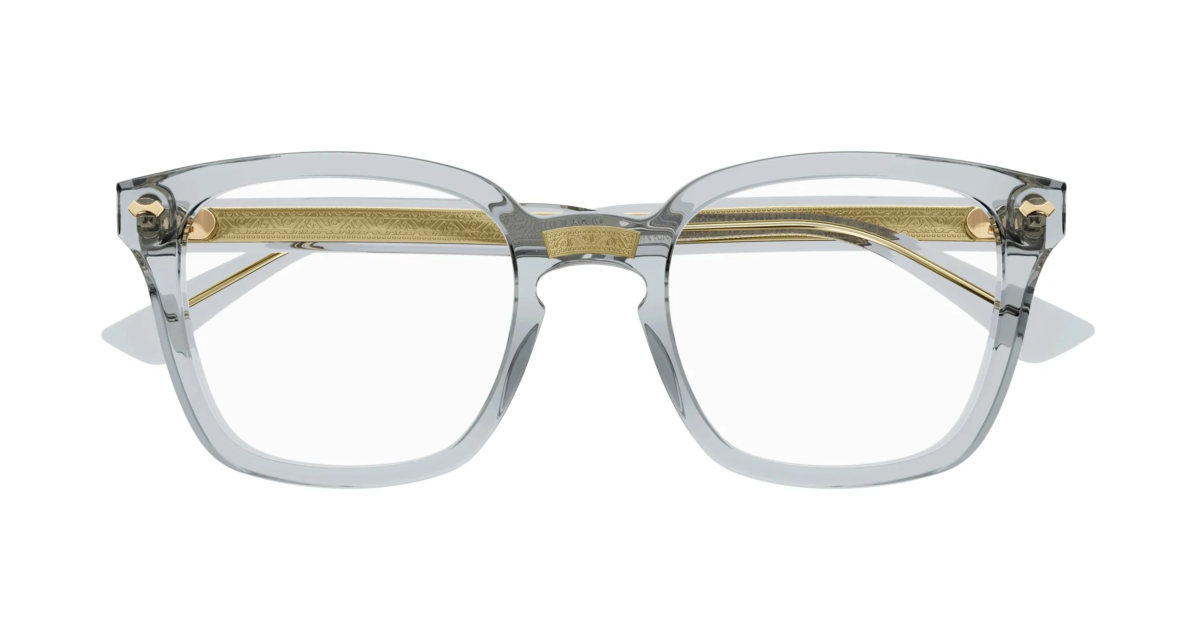Gucci GG0184O 005 Montature da vista Acetato Grigio Trasparente Squadrata - immagine 2
