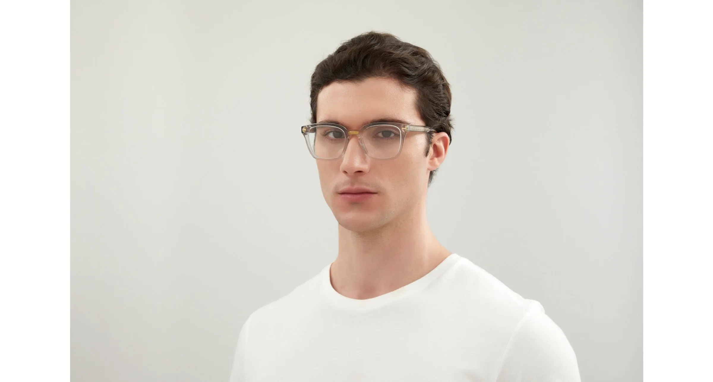 Gucci GG0184O 005 Montature da vista Acetato Grigio Trasparente Squadrata - immagine 4