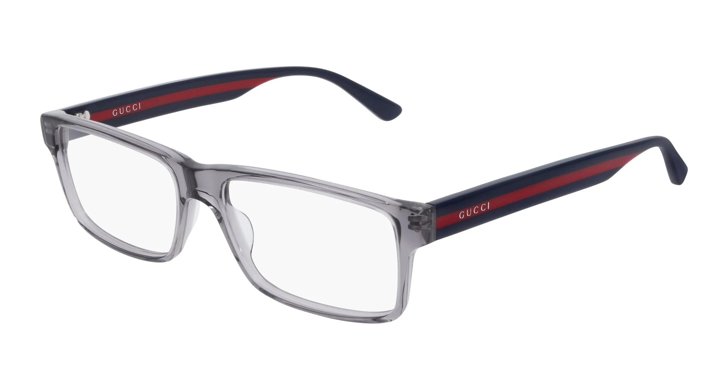 Gucci GG0752O 003 Montature da vista Acetato Grigio Trasparente Squadrata - immagine 1