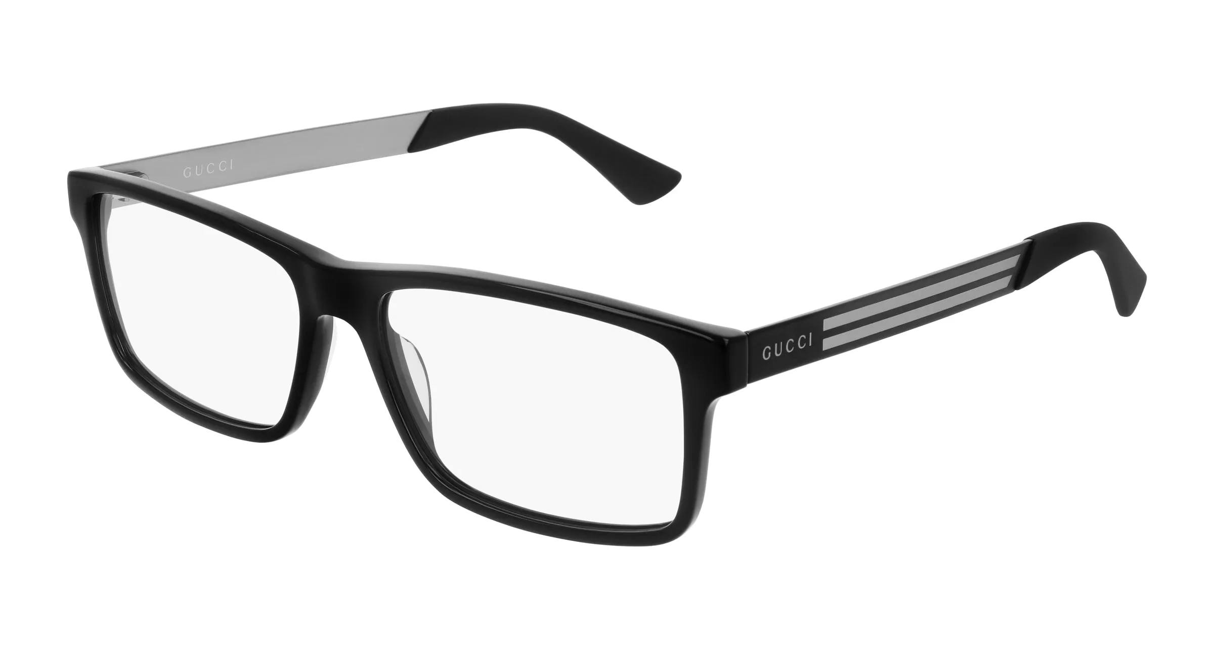 Gucci GG0692O 004 Montature da vista Acetato Nero Trasparente Squadrata - immagine 1