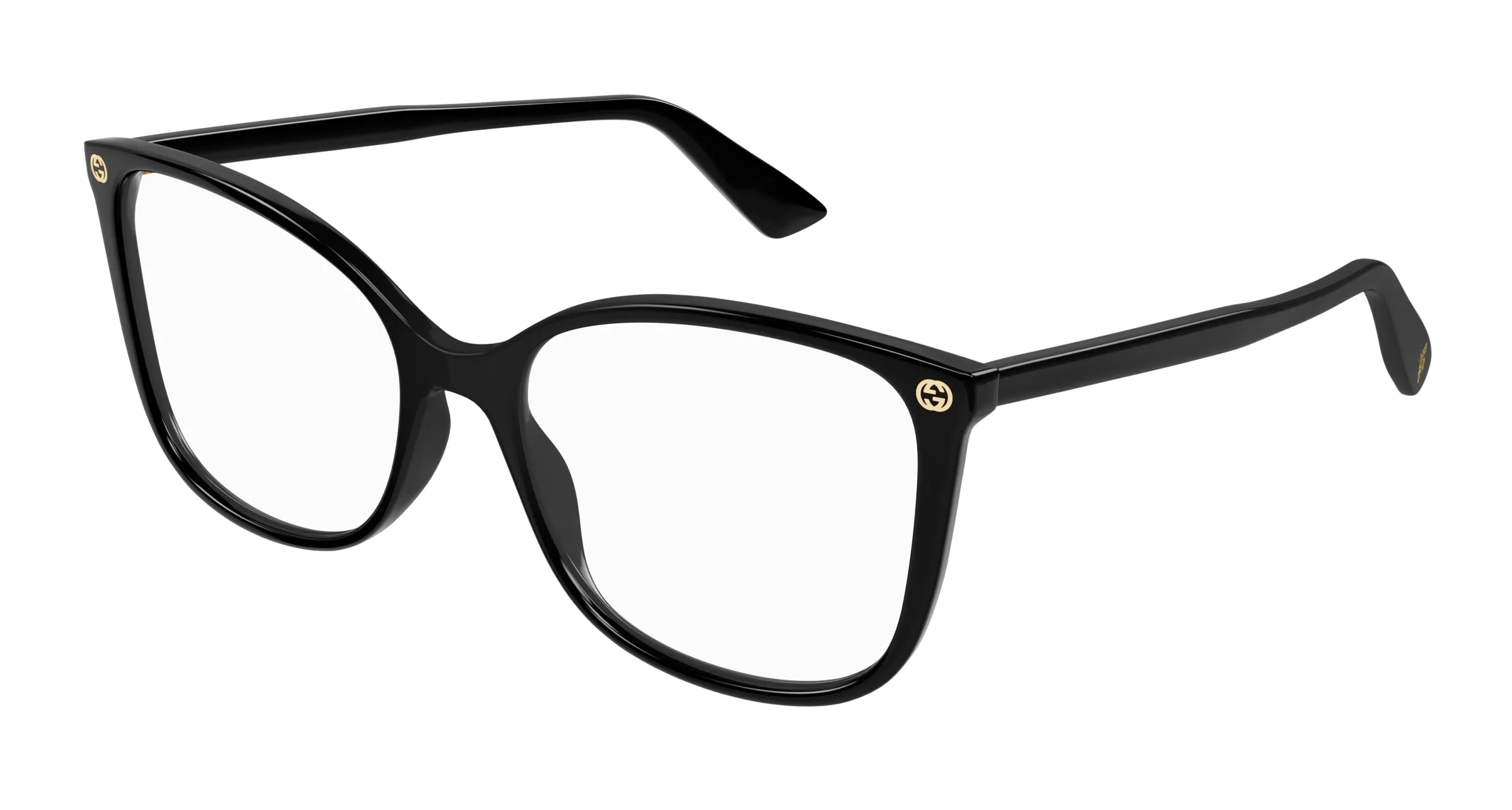 Gucci GG0026O 001 Montature da vista Acetato Nero Trasparente Cat Eye - immagine 1