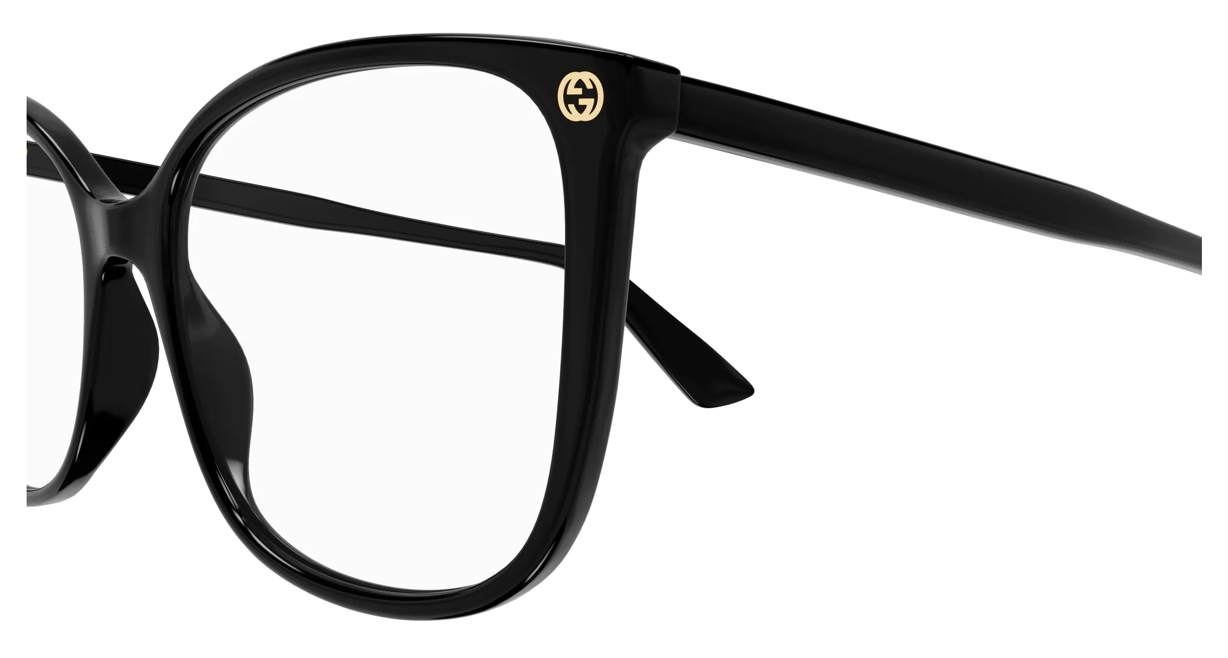 Gucci GG0026O 001 Montature da vista Acetato Nero Trasparente Cat Eye - immagine 3