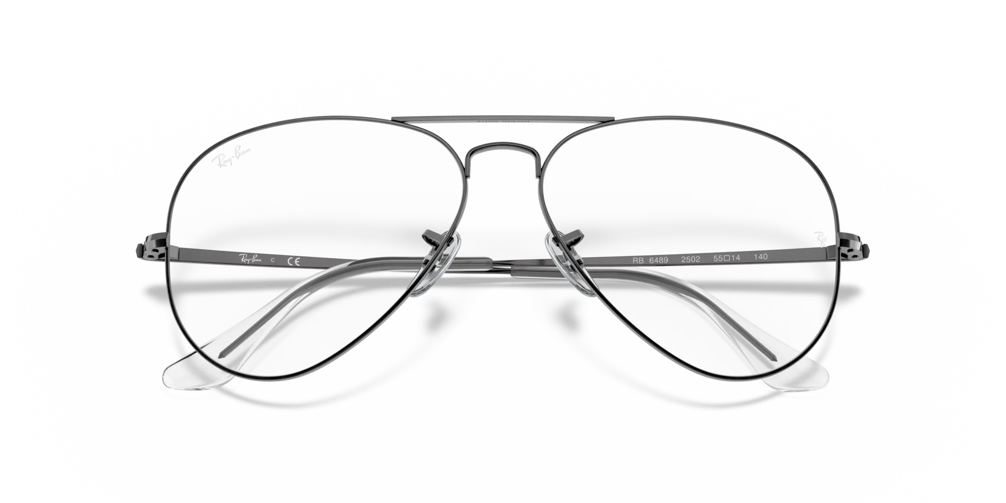 Ray - Ban RX6489 AVIATOR 2502 Montature da vista Metallo Grigio Trasparente Pilot Normale - immagine 2