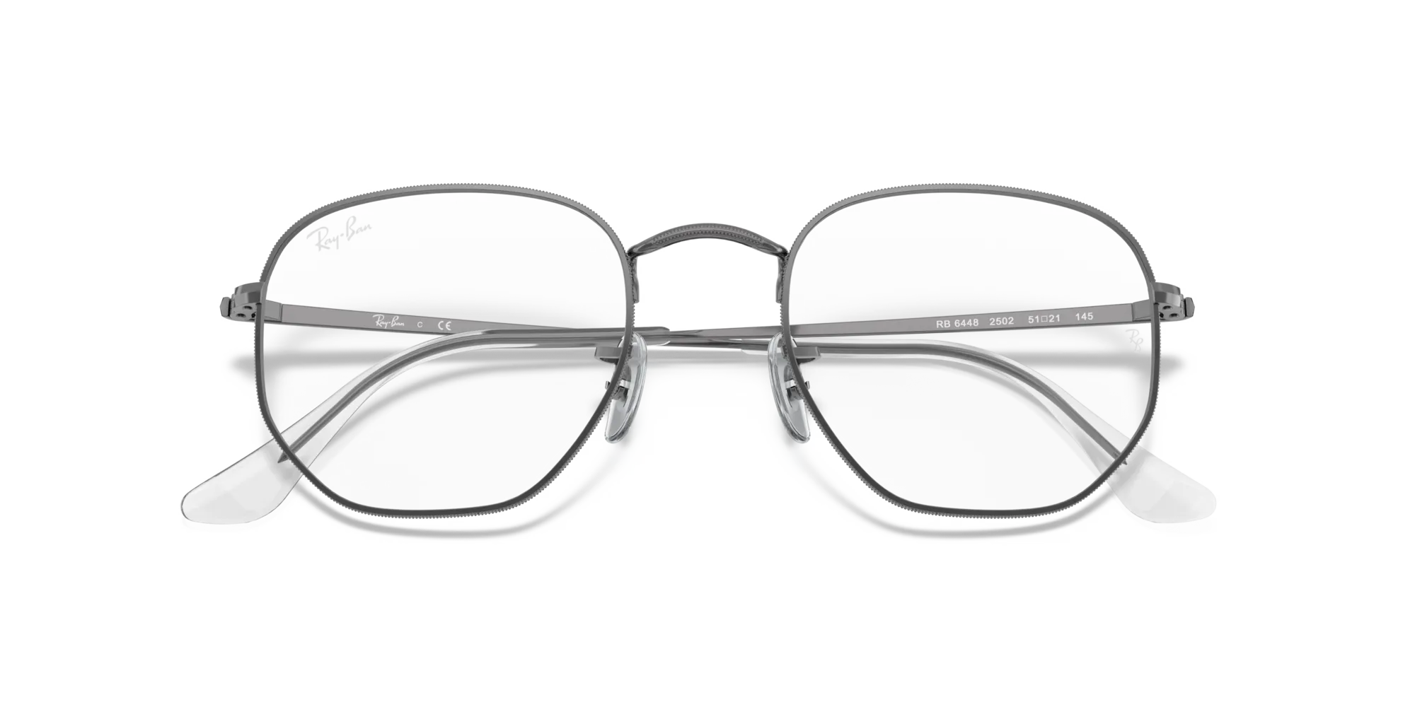 Ray - Ban RX6448 HEXAGONAL 2502 Montature da vista Metallo Grigio Trasparente Geometrica Normale - immagine 2