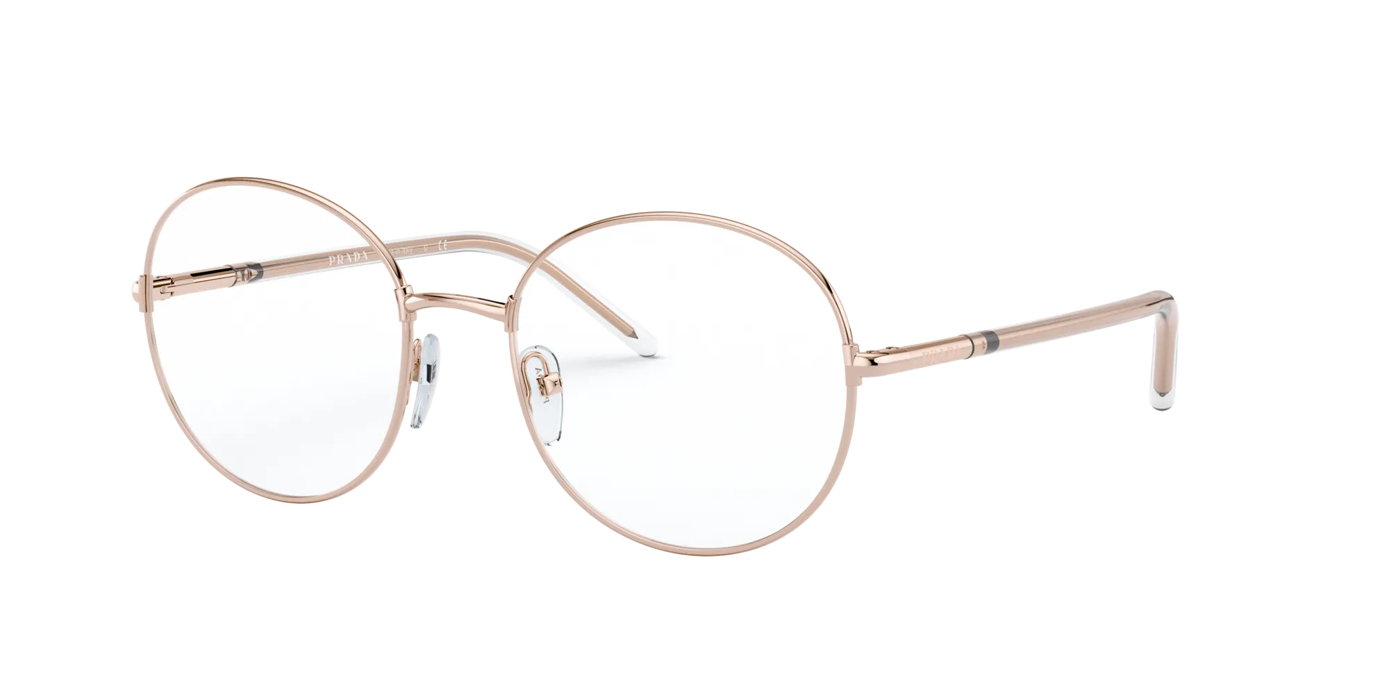 Prada PR 55WV SVF1O1 Montature da vista Metallo Rosa Rotonda - immagine 1