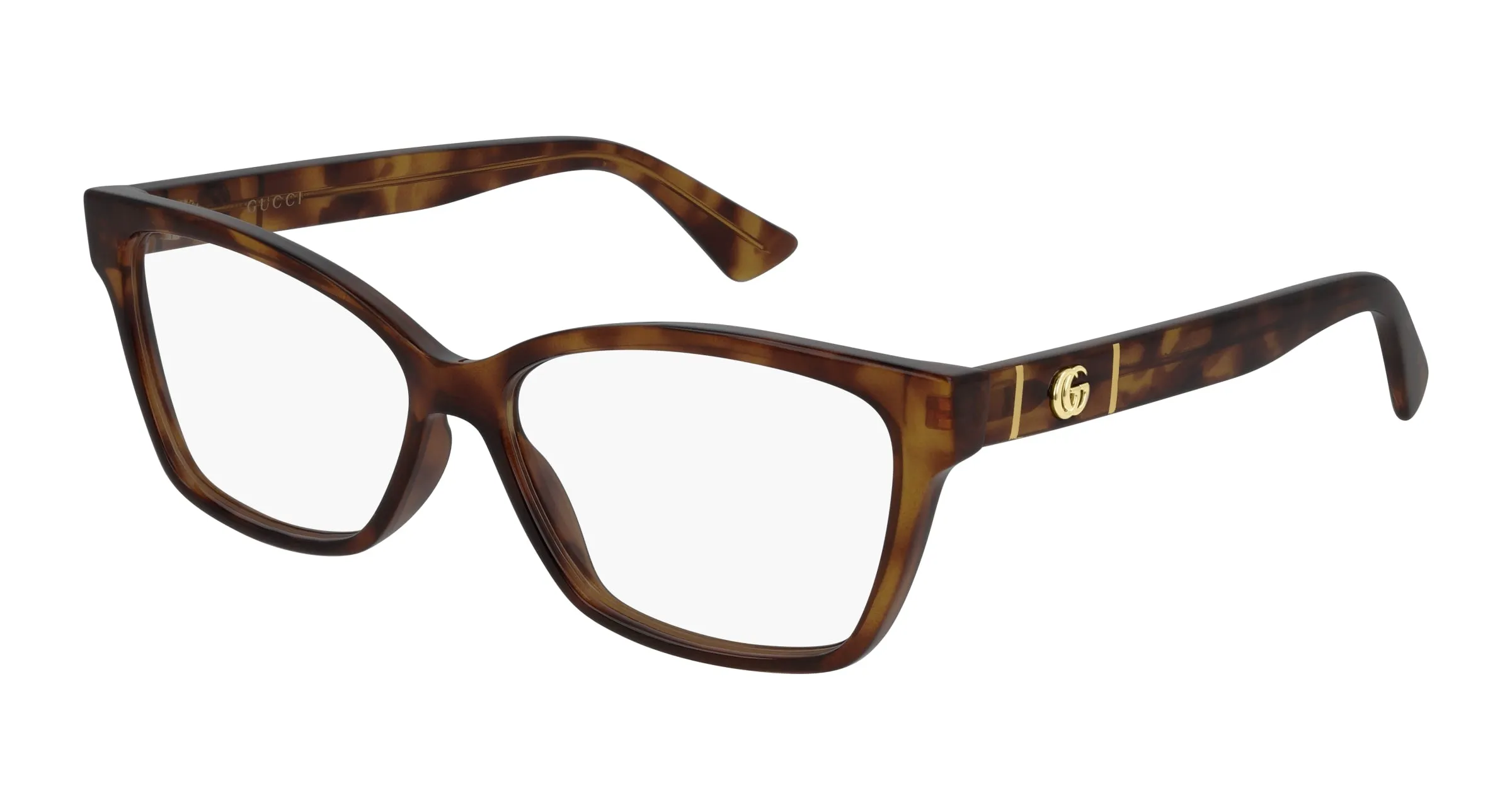 Gucci GG0634O 002 Montature da vista Iniettato Havana Trasparente Cat Eye - immagine 1