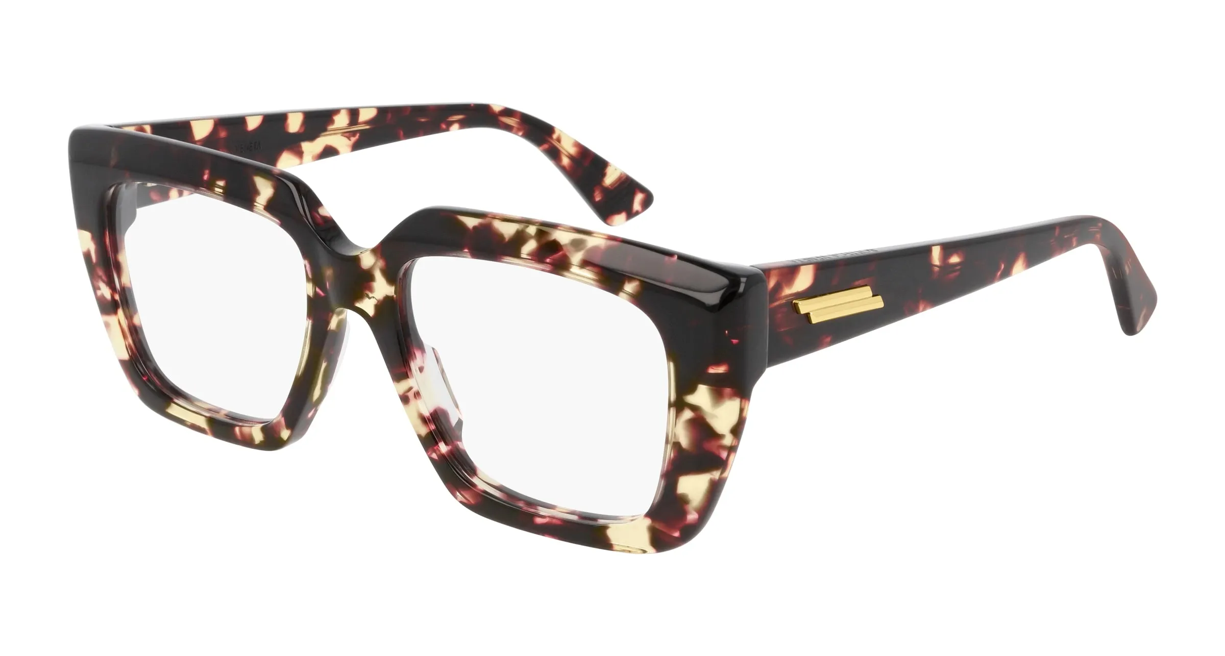 Bottega Veneta BV1032O 002 Montature da vista Acetato Havana Trasparente Squadrata - immagine 1