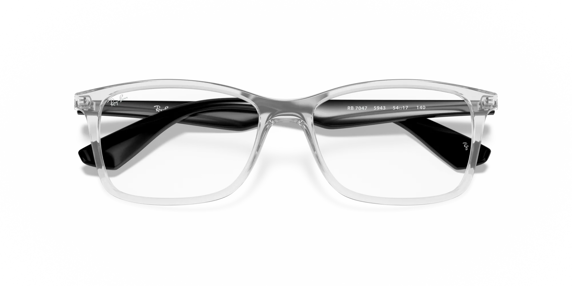 Ray - Ban RX7047 5943 Montature da vista Iniettato Trasparente Trasparente Squadrata Normale - immagine 2
