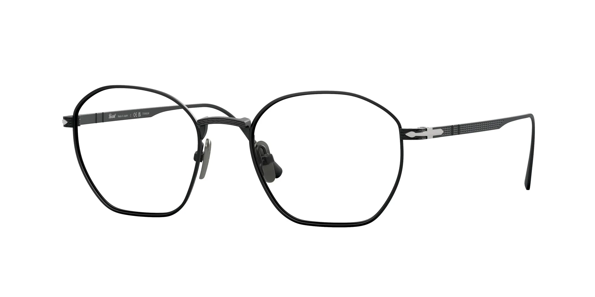 Persol PO5004VT 8004 Montature da vista Titanio Nero Trasparente Geometrica Normale - immagine 1