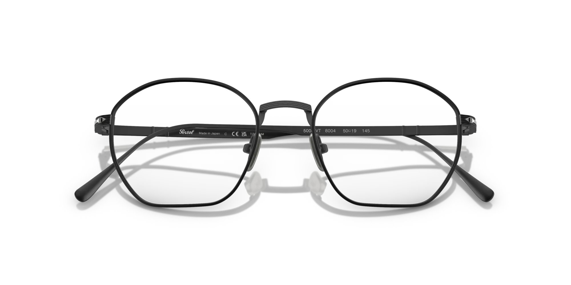 Persol PO5004VT 8004 Montature da vista Titanio Nero Trasparente Geometrica Normale - immagine 2