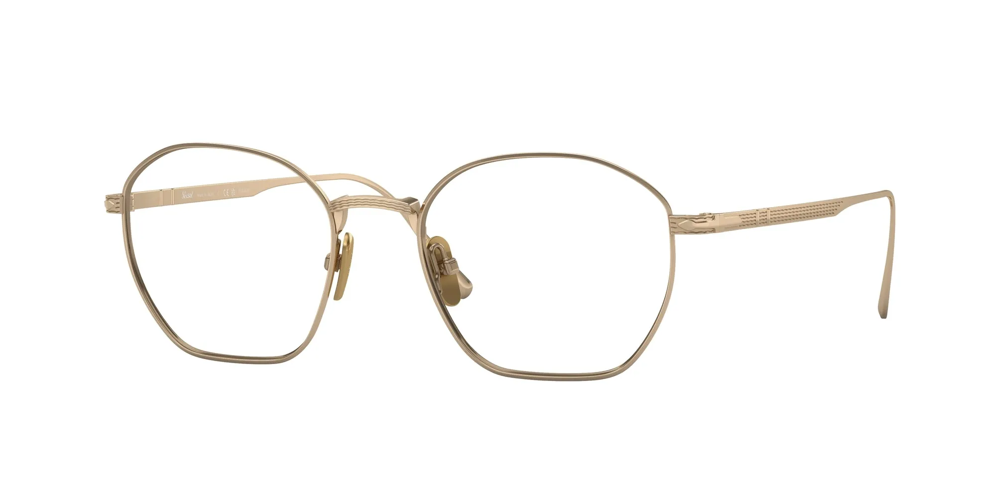 Persol PO5004VT 8000 Montature da vista Titanio Oro Geometrica - immagine 1