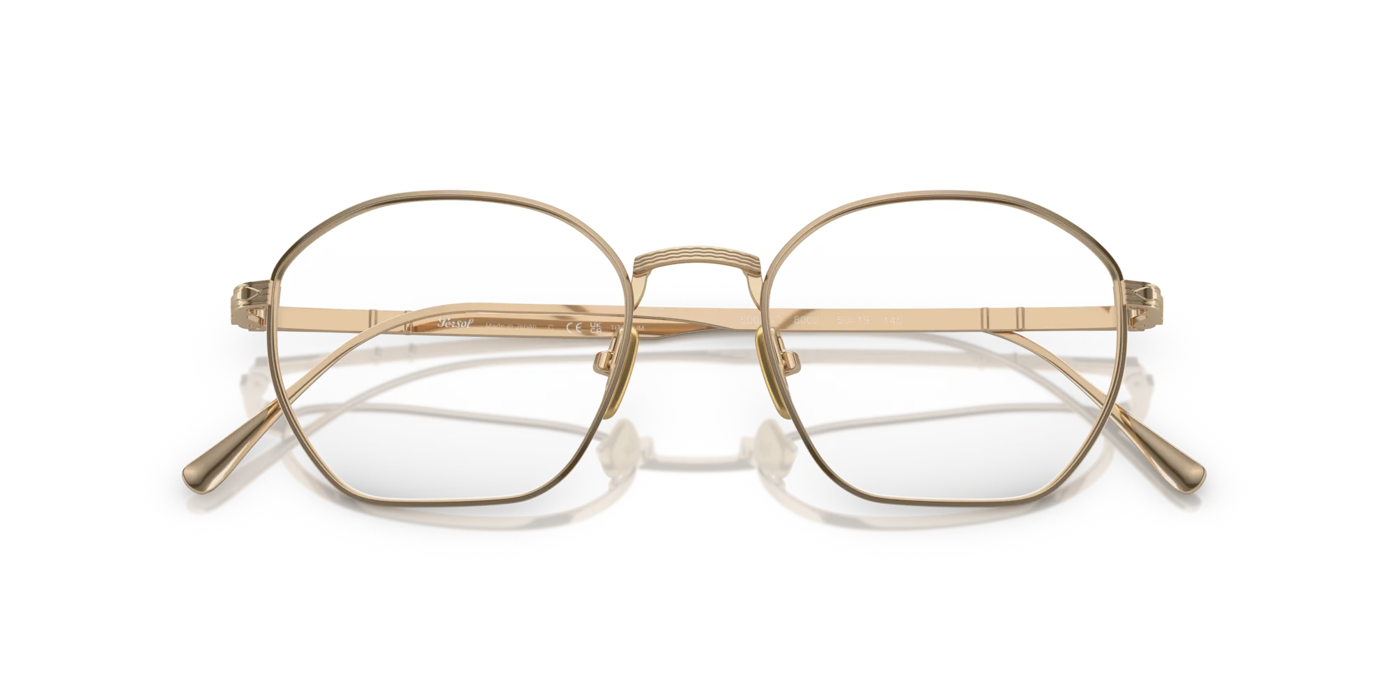 Persol PO5004VT 8000 Montature da vista Titanio Oro Geometrica - immagine 2