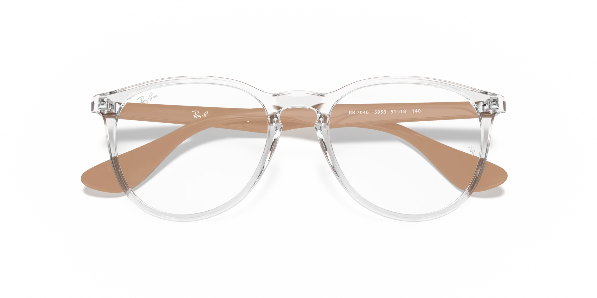 Ray - Ban RX7046 ERIKA 5953 Montature da vista Iniettato Trasparente Trasparente Rotonda Normale - immagine 2