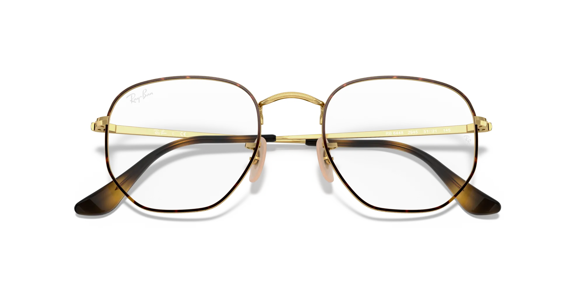 Ray - Ban RX6448 HEXAGONAL 2945 Montature da vista Metallo Tartaruga Trasparente Geometrica Normale - immagine 2