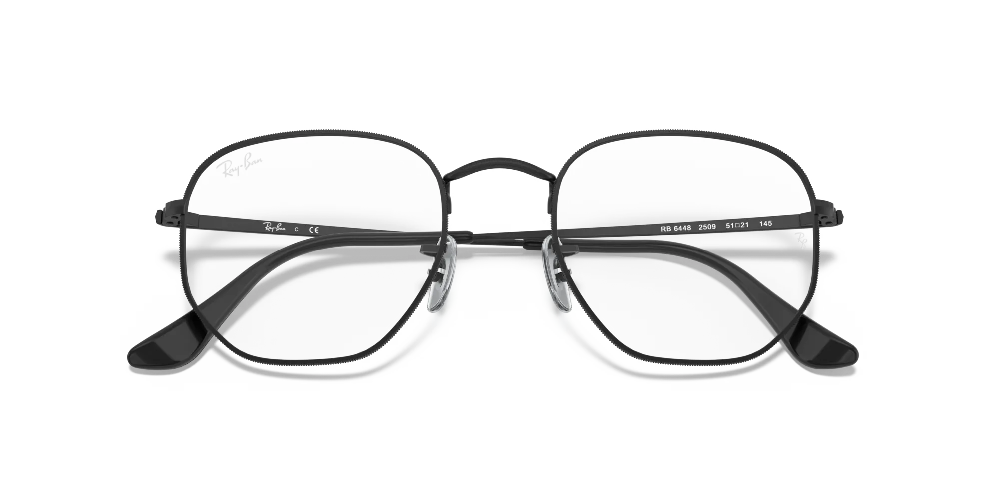 Ray - Ban RX6448 HEXAGONAL 2509 Montature da vista Metallo Nero Trasparente Geometrica Normale - immagine 2