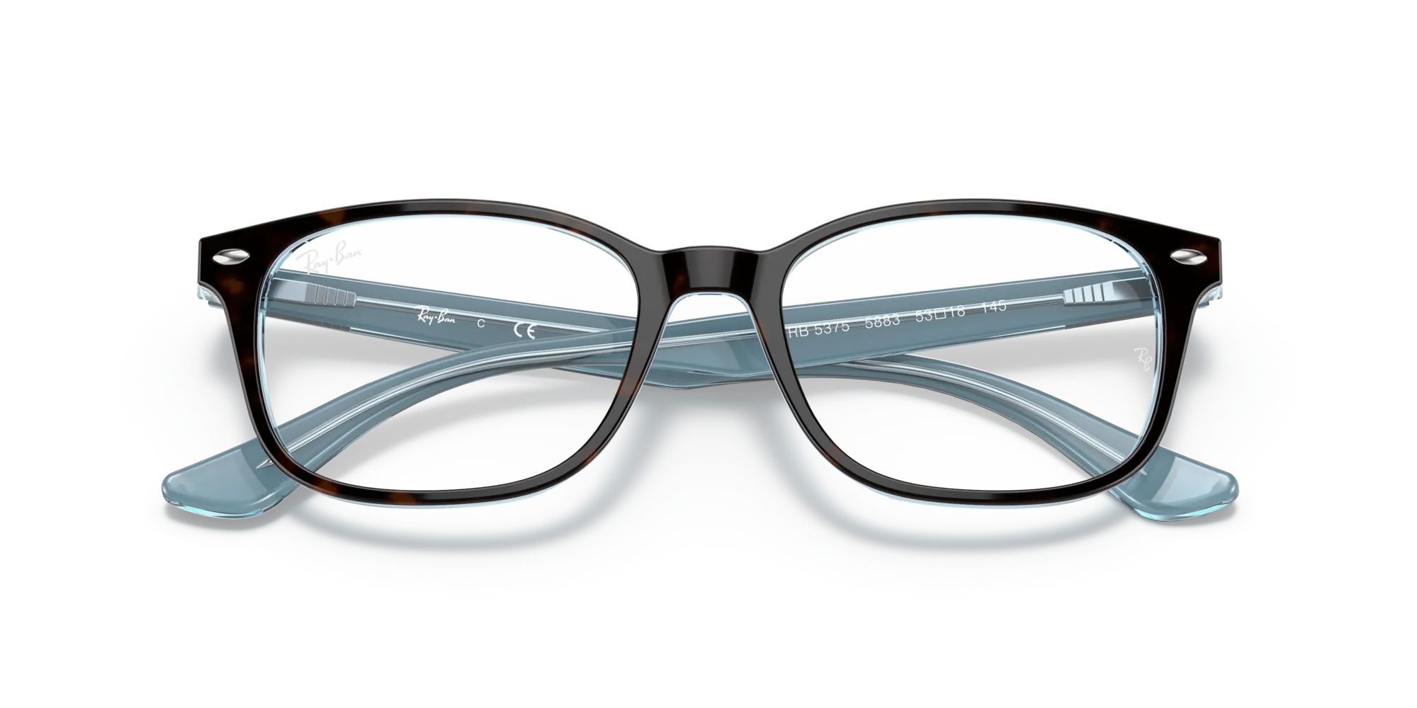 Ray - Ban RX5375 5883 Montature da vista Acetato Marrone Trasparente Squadrata Normale - immagine 2