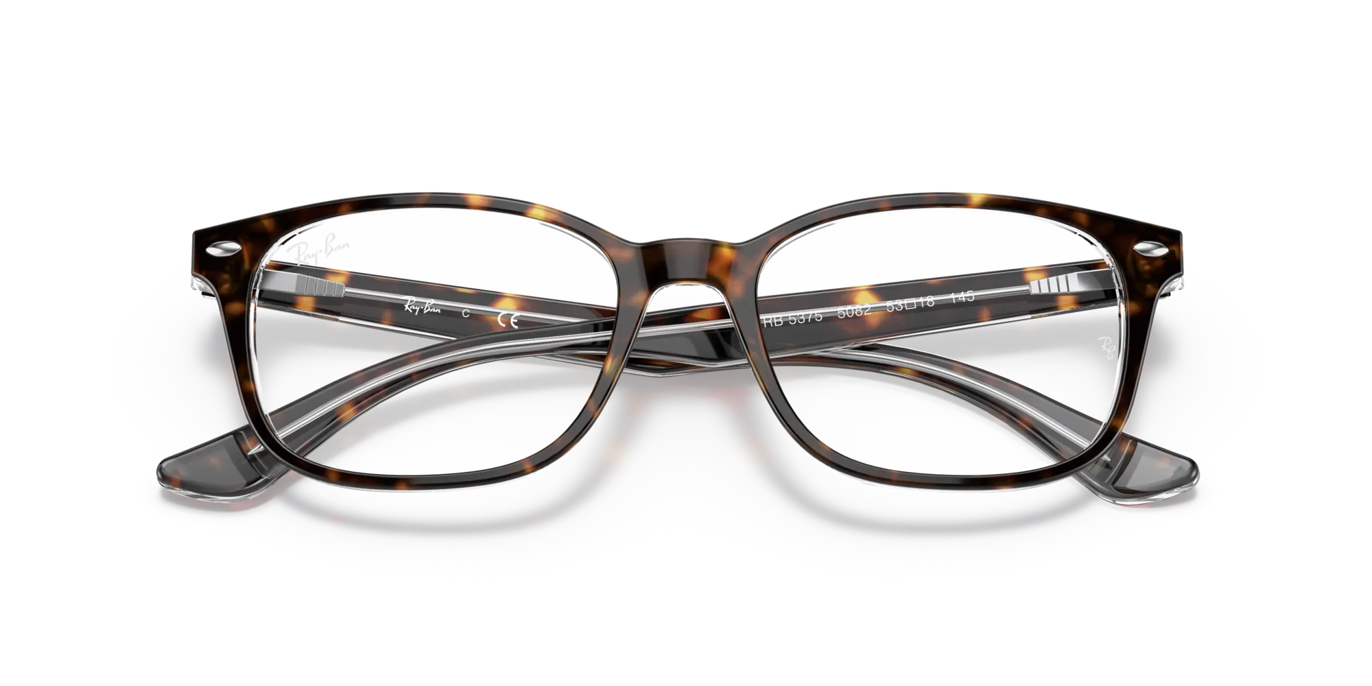 Ray - Ban RX5375 5082 Montature da vista Acetato Marrone Trasparente Squadrata Normale - immagine 2